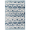 Reflect Takara Distressed Contemporary Abstract Diamond Moroccan Trellis 5X8 Indoor And Outdoor Area Rug  Ivory And Blue