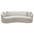 Raven Sofa in Light Cream Fabric w/ Brushed Silver Accent Trim by Diamond Sofa