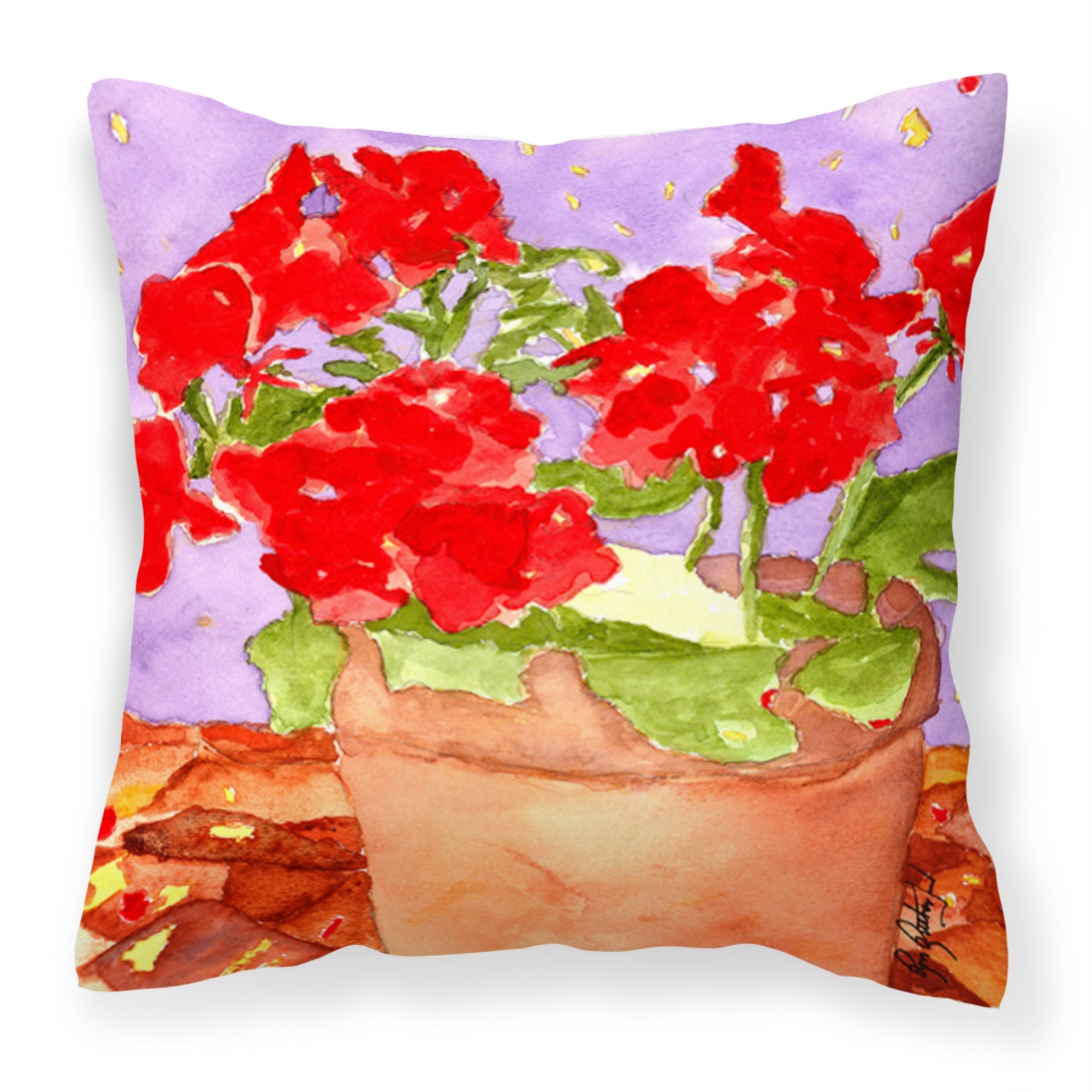 'Caroline'S Treasures Rdr2004Pw1414 Flower Geranium Canvas Fabric Decorative Pillow, Large, Multicolor'
