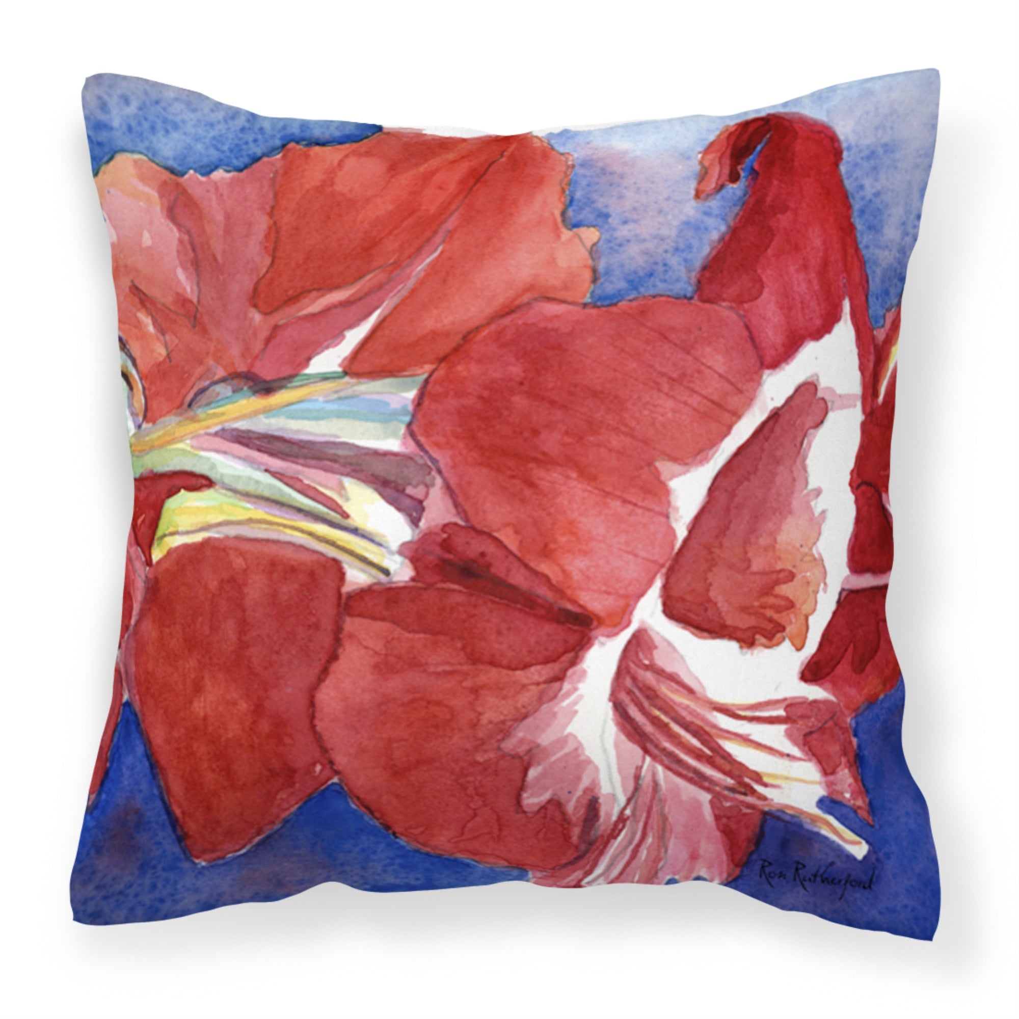 'Caroline'S Treasures Rdr2007Pw1414 Flower Amaryllis Decorative Canvas Fabric Pillow, Large, Multicolor'