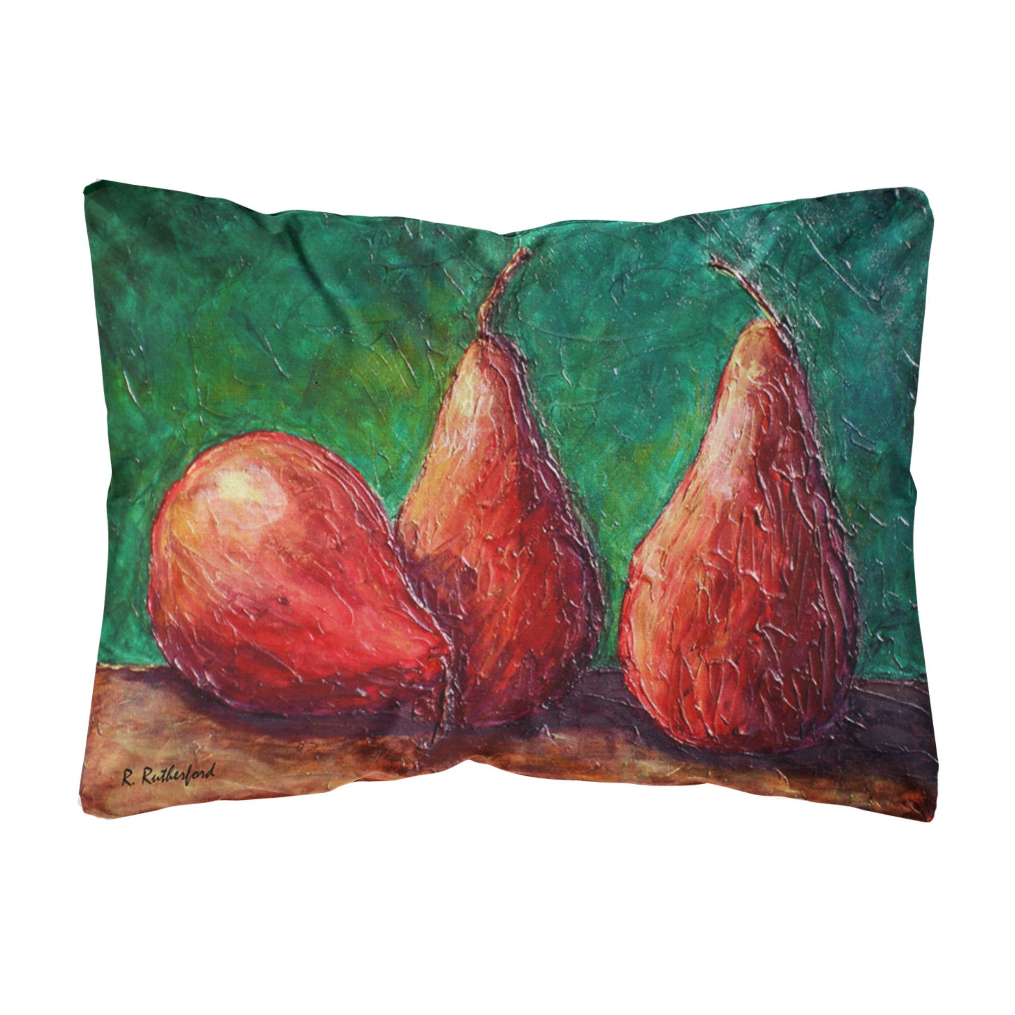 'Caroline'S Treasures Rdr2008Pw1216 Pears Canvas Fabric Decorative Pillow, Large, Multicolor'