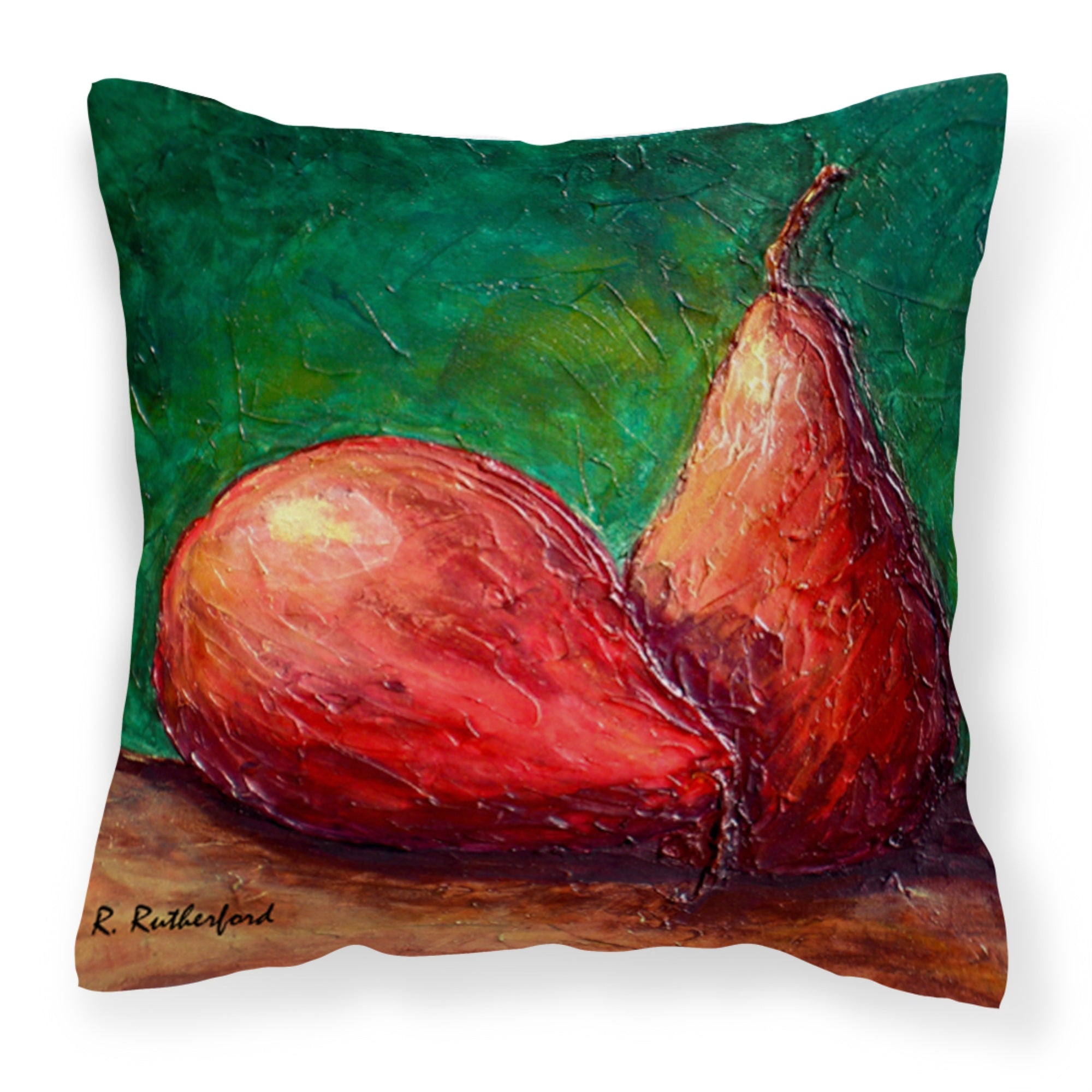 'Caroline'S Treasures Rdr2008Pw1414 Pears Decorative Canvas Fabric Pillow, Large, Multicolor'