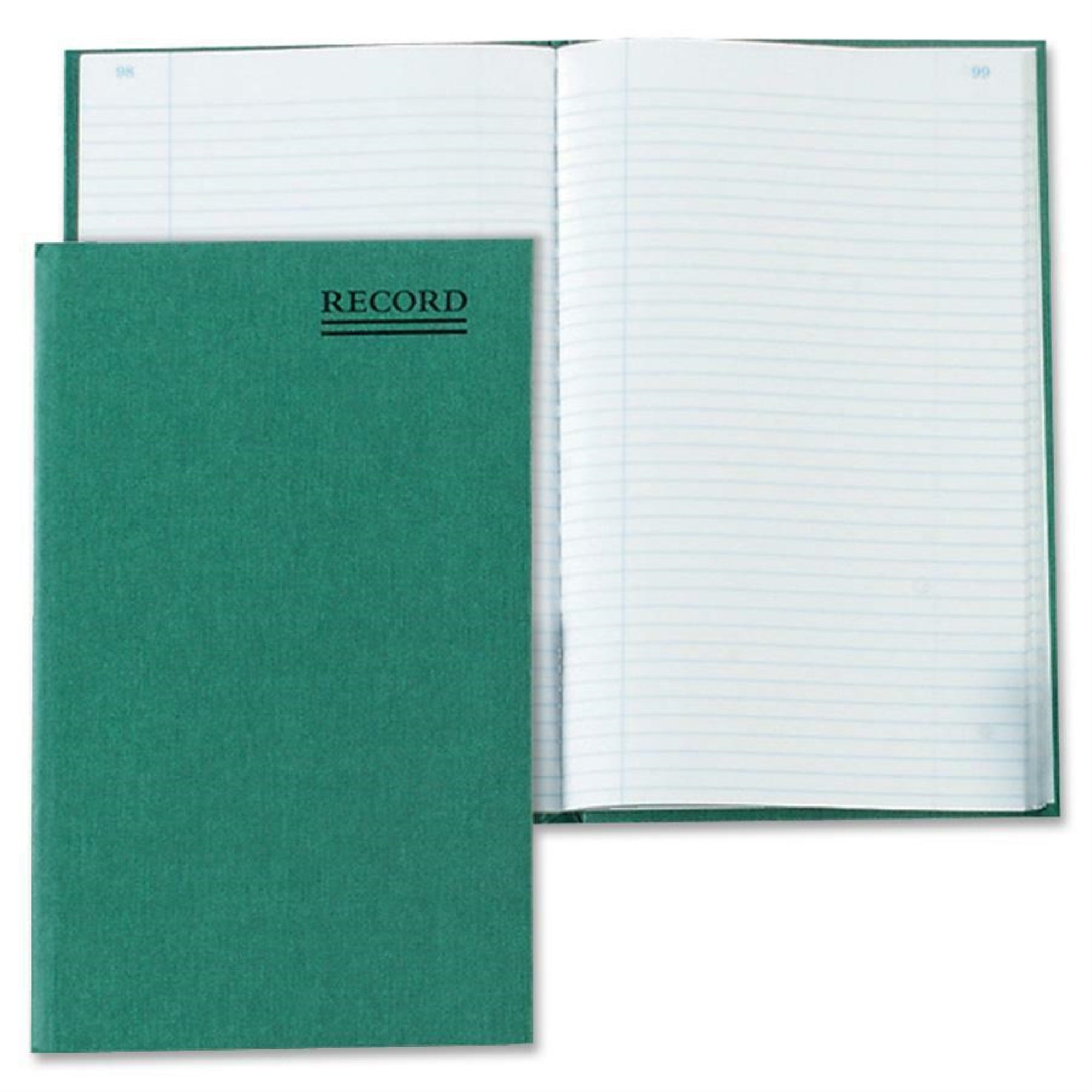 Rediform Green Cover Record Account Book - 200 Sheet(S) - Gummed - 6.25 X 9.62 Sheet Size - Green - White Sheet(S) - Green Cover