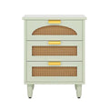 Retro Mid-Century Modern 3 Drawer Bedside Table Nightstand in Mint Green