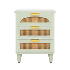 Retro Mid-Century Modern 3 Drawer Bedside Table Nightstand in Mint Green