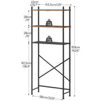 Industrial Metal Wood Style Over the Toilet Freestanding Storage Shelving Unit