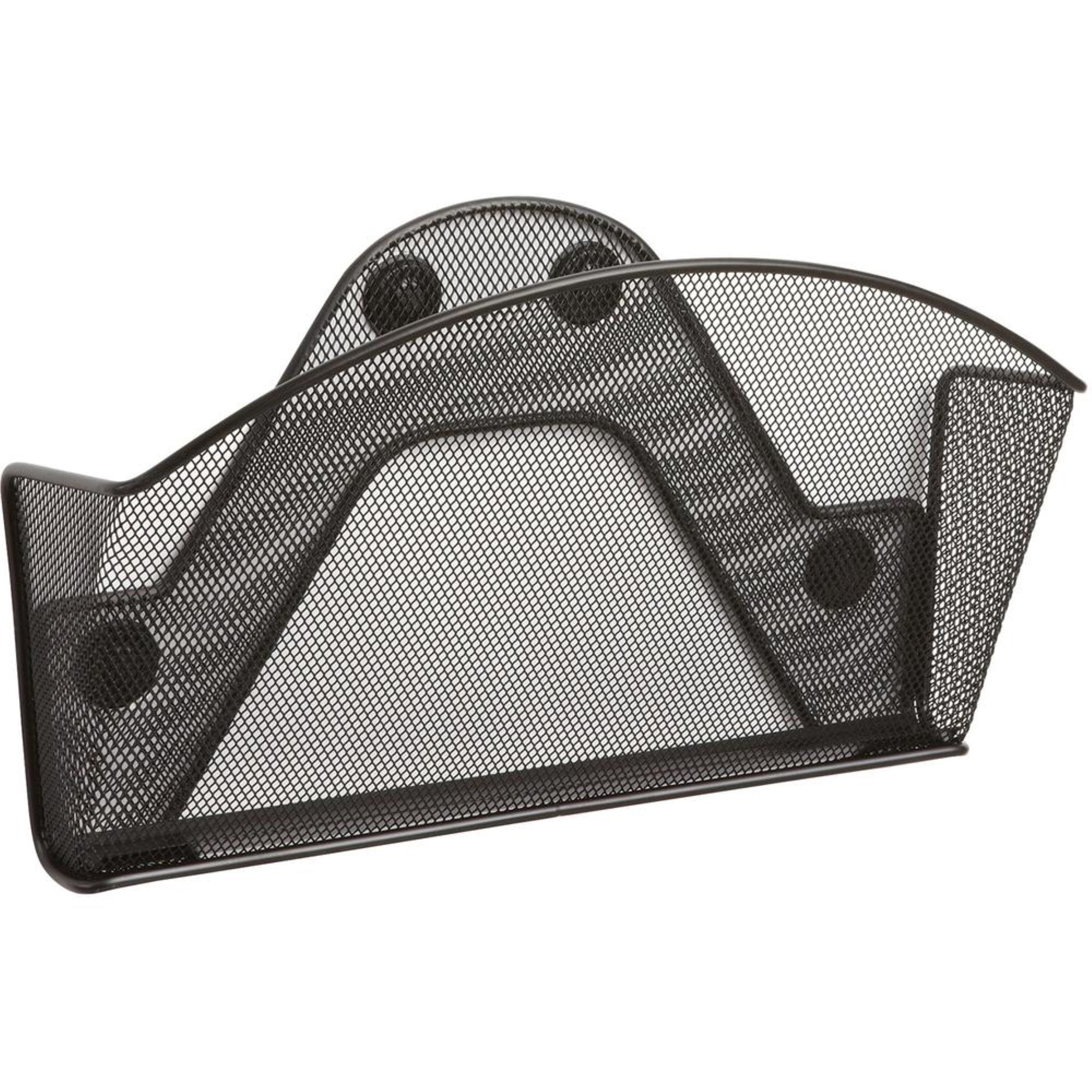Safco Black Magic Magnetic Single File Pocket - 7.3 Height X 13 Width X 4.3 Depth - Wall Mountable - Black - Steel - 1 / Box