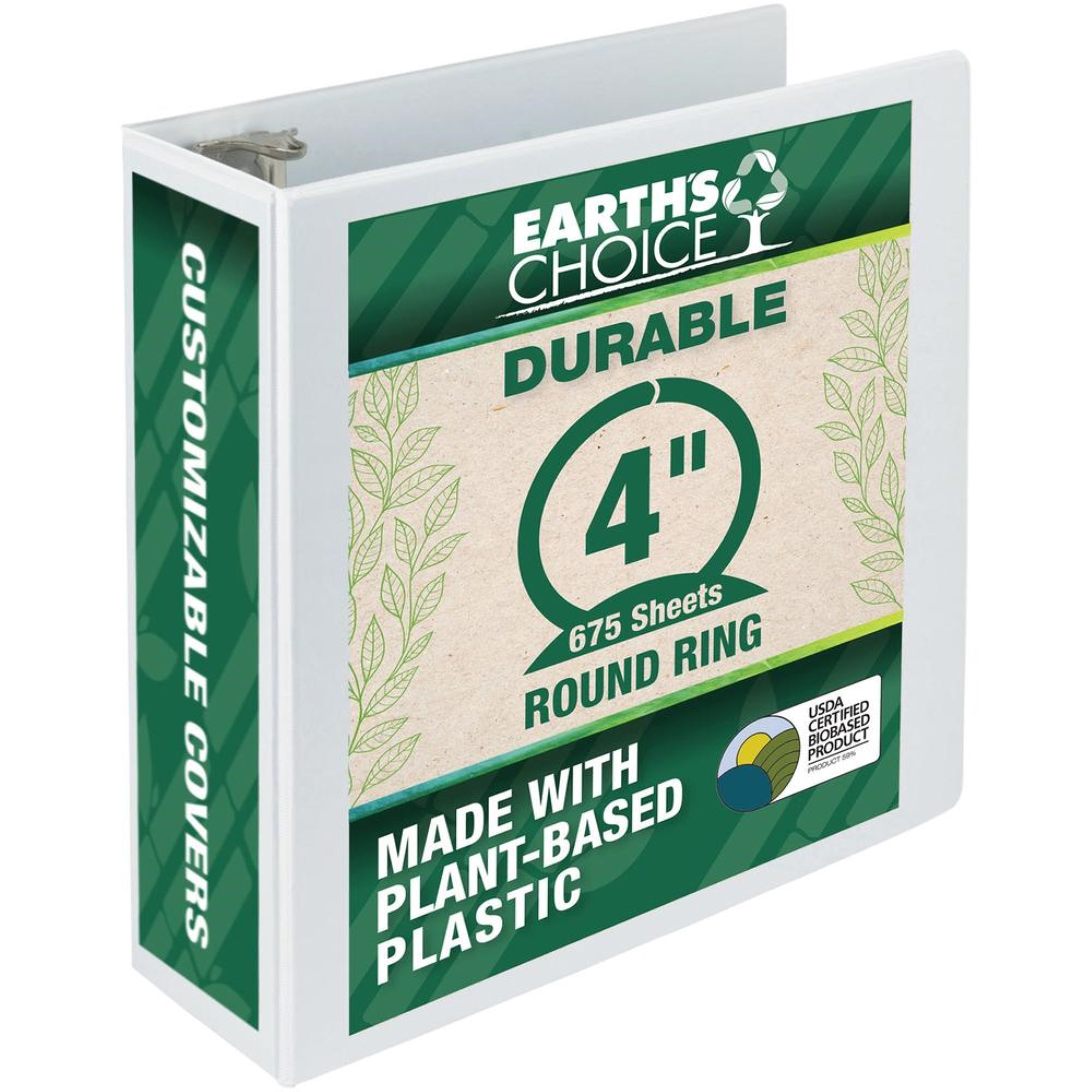 Samsill Earths Choice Plant-Based Durable View Binder - 4 Binder Capacity - Letter - 8 1/2 X 11 Sheet Size - 675 Sheet Capacity