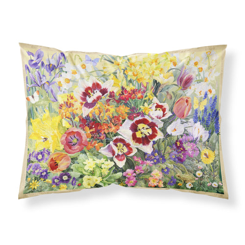 'Caroline'S Treasures Spring Floral By Anne Searle Fabric Standard Pillowcase Sase0954Pillowcase, Multicolor'