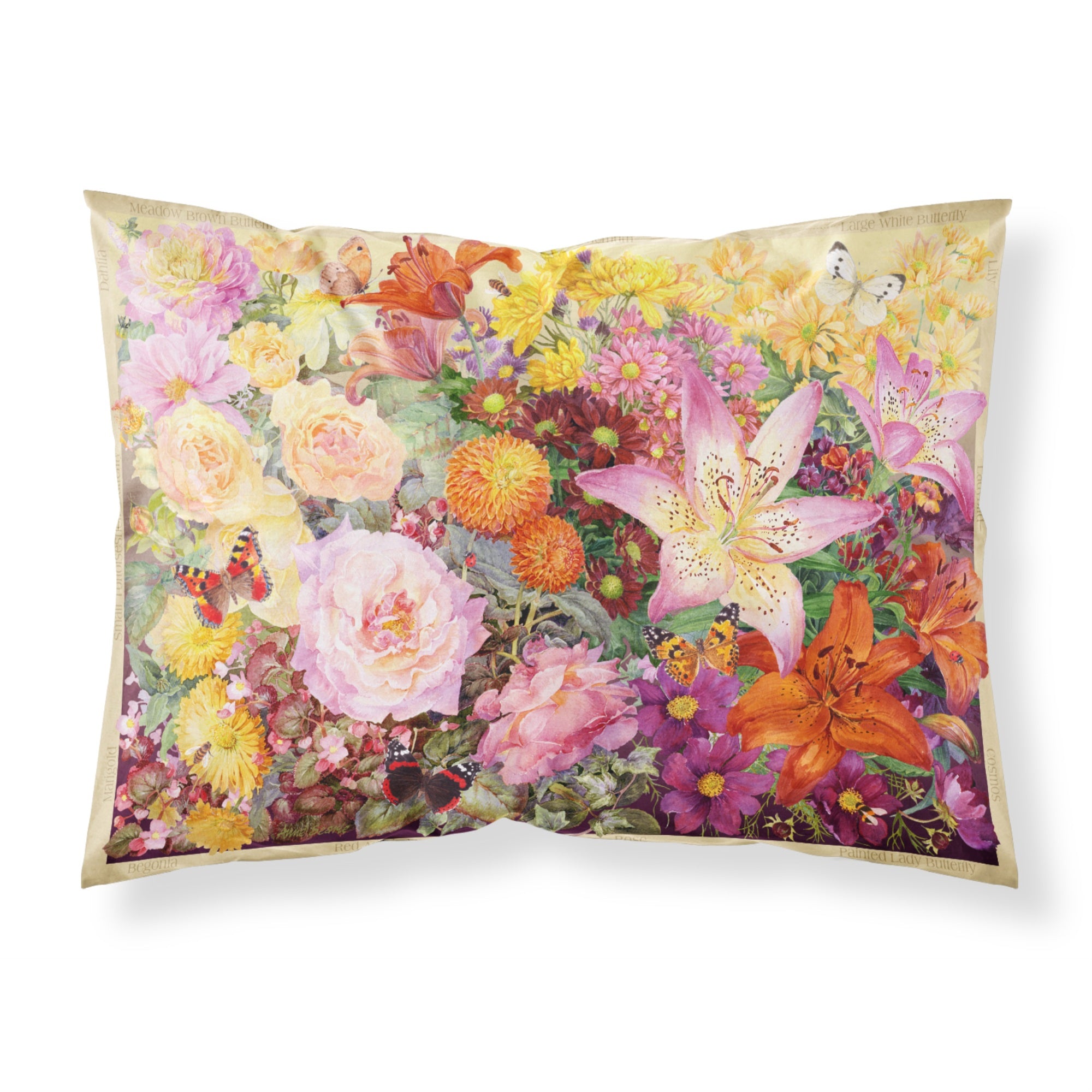'Caroline'S Treasures Autumn Floral By Anne Searle Fabric Standard Pillowcase Sase0955Pillowcase, Multicolor'