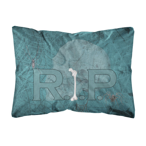 'Caroline'S Treasures Rip Rest In Peace With Spider Web Halloween Fabric Decorative Pillow, Large, Multicolor'