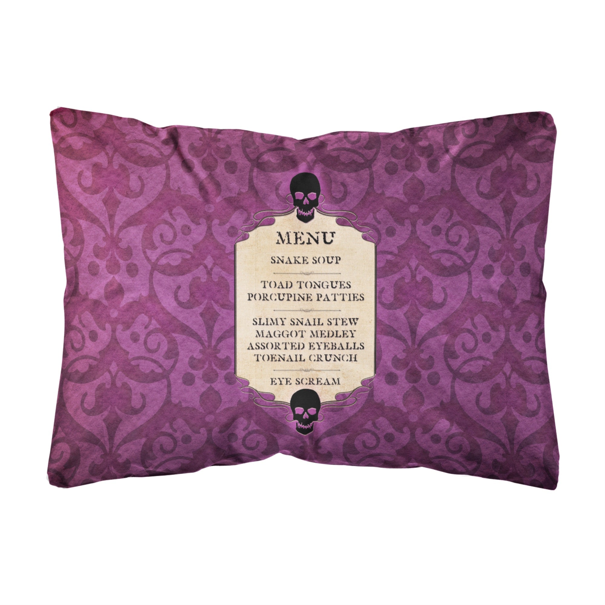'Caroline'S Treasures Goulish Menu Including Eye Screen Snake Soup Fabric Decorative Pillow, Large, Multicolor'