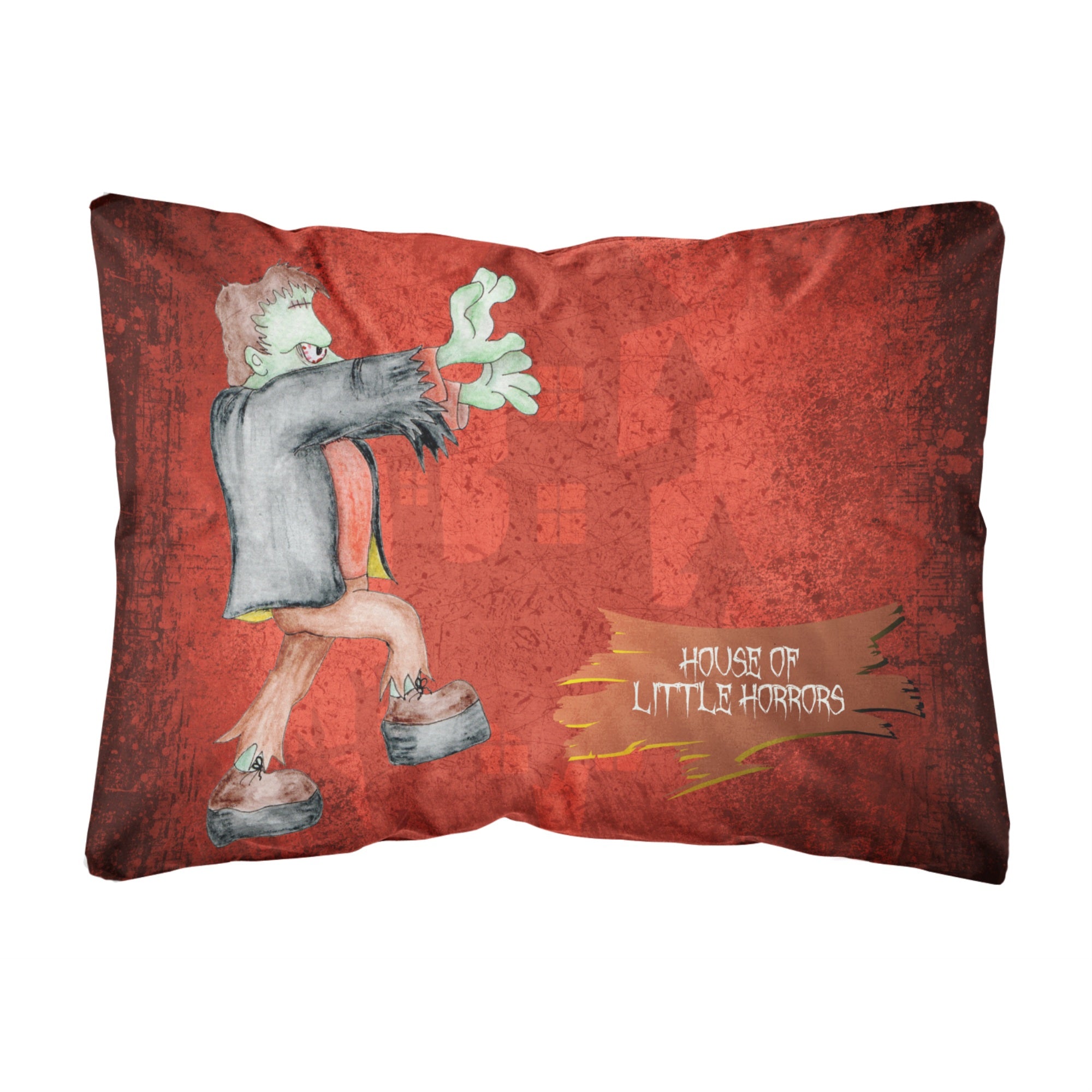 'Caroline'S Treasures Little House Of Horrors With Frankenstein Fabric Decorative Pillow, Large, Multicolor'