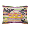 'Caroline'S Treasures Witch Costume & Broom On Stripes Halloween Fabric Decorative Pillow, Large, Multicolor'