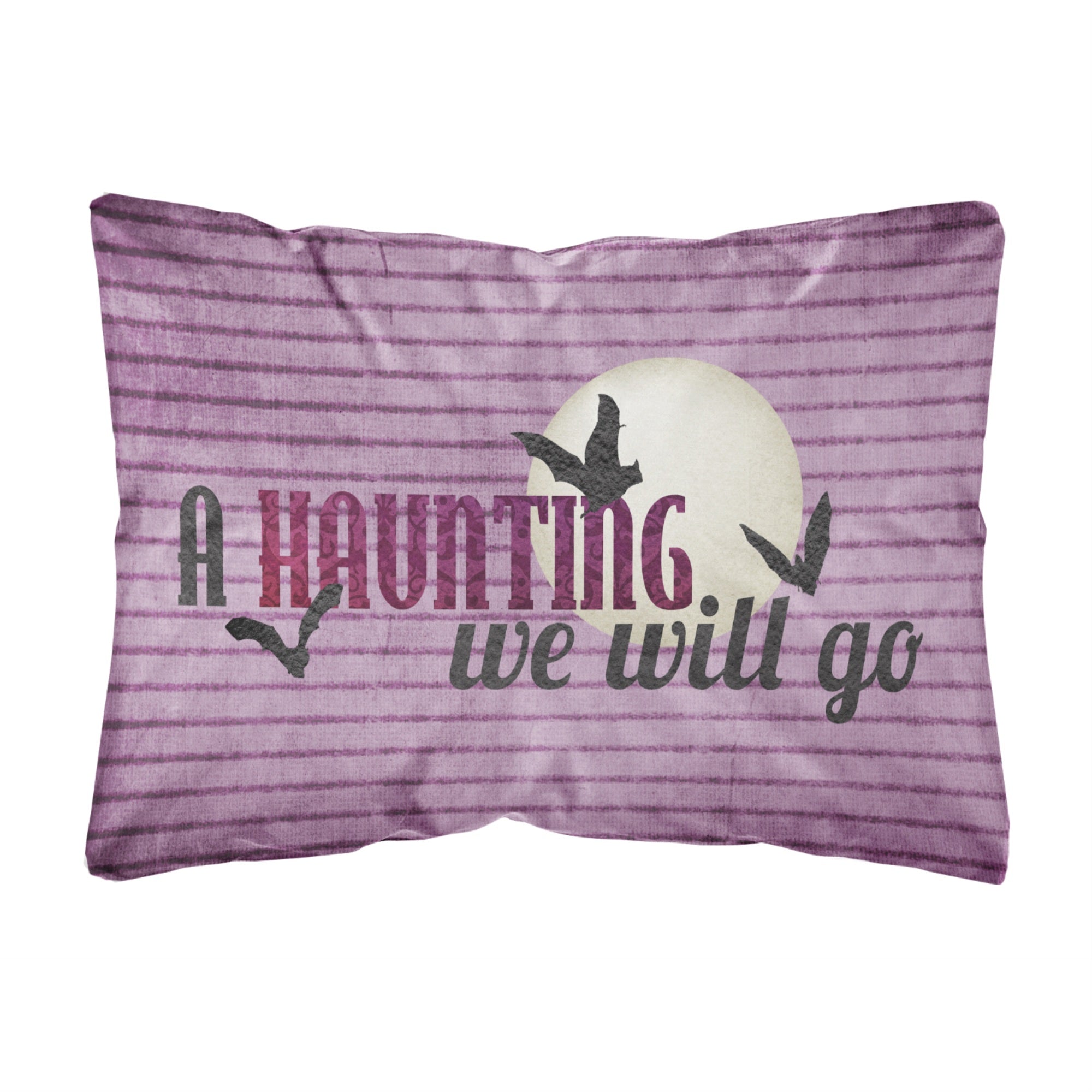 'Caroline'S Treasures A Haunting We Will Go Halloween Canvas Fabric Decorative Pillow, Large, Multicolor'