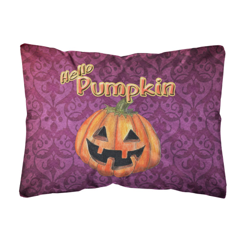 'Caroline'S Treasures Sb3017Pw1216 Hello Pumpkin Halloween Canvas Fabric Decorative Pillow, Large, Multicolor'
