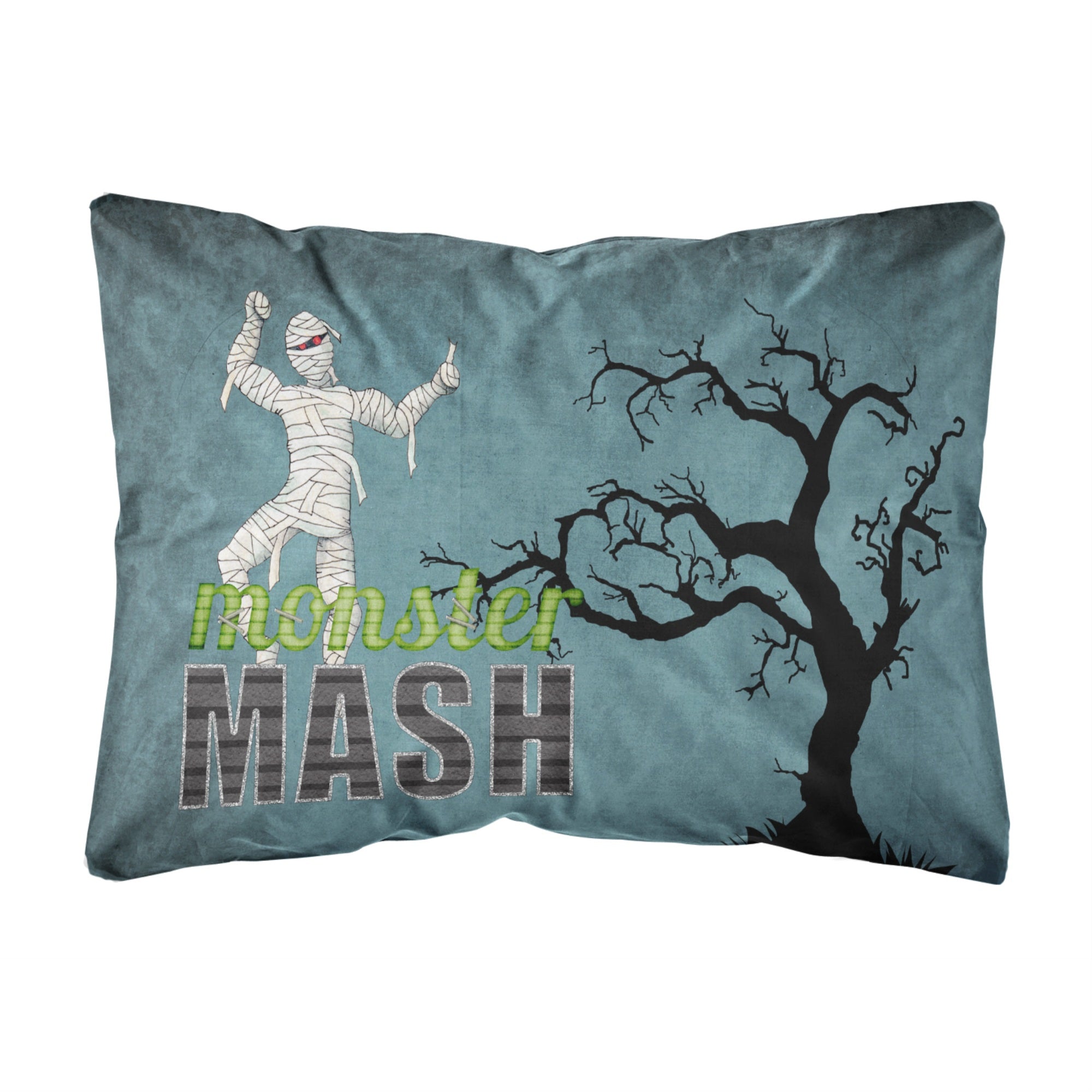'Caroline'S Treasures Monster Mash With Mummy Halloween Canvas Fabric Decorative Pillow, Large, Multicolor'