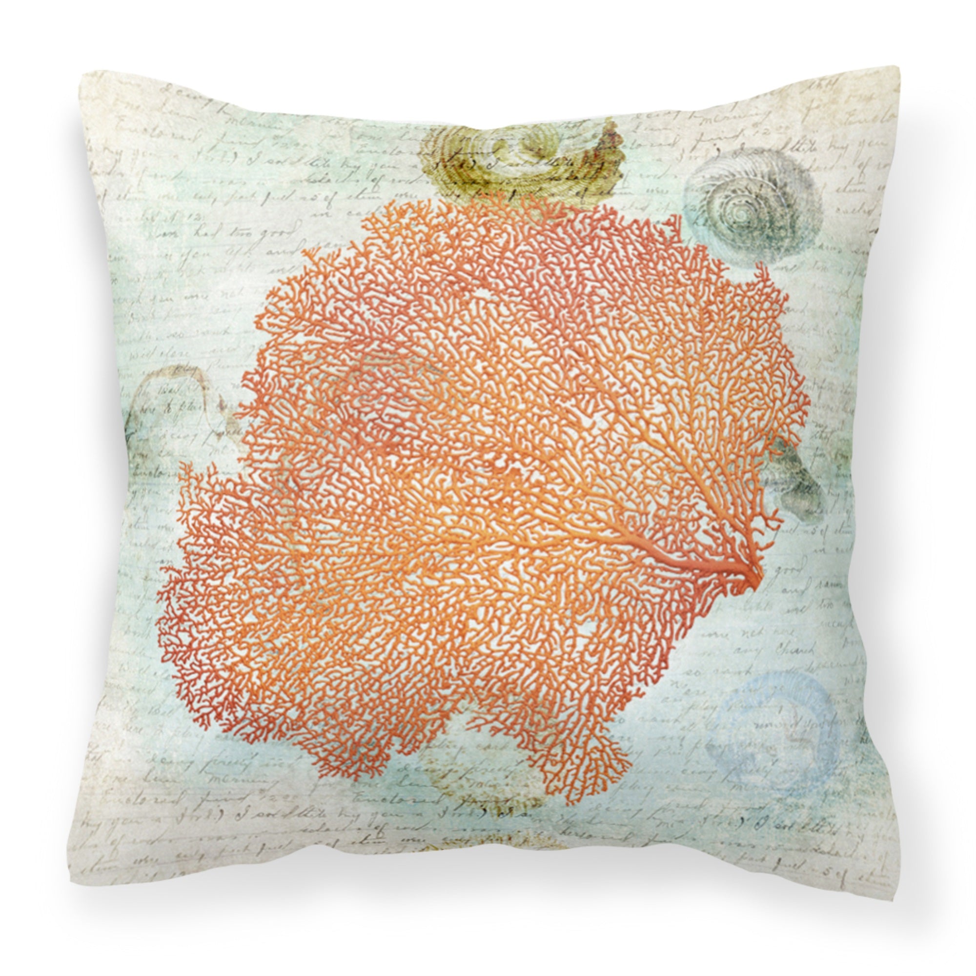 'Caroline'S Treasures Sb3023Pw1414 Coral Pink Canvas Fabric Decorative Pillow, Large, Multicolor'
