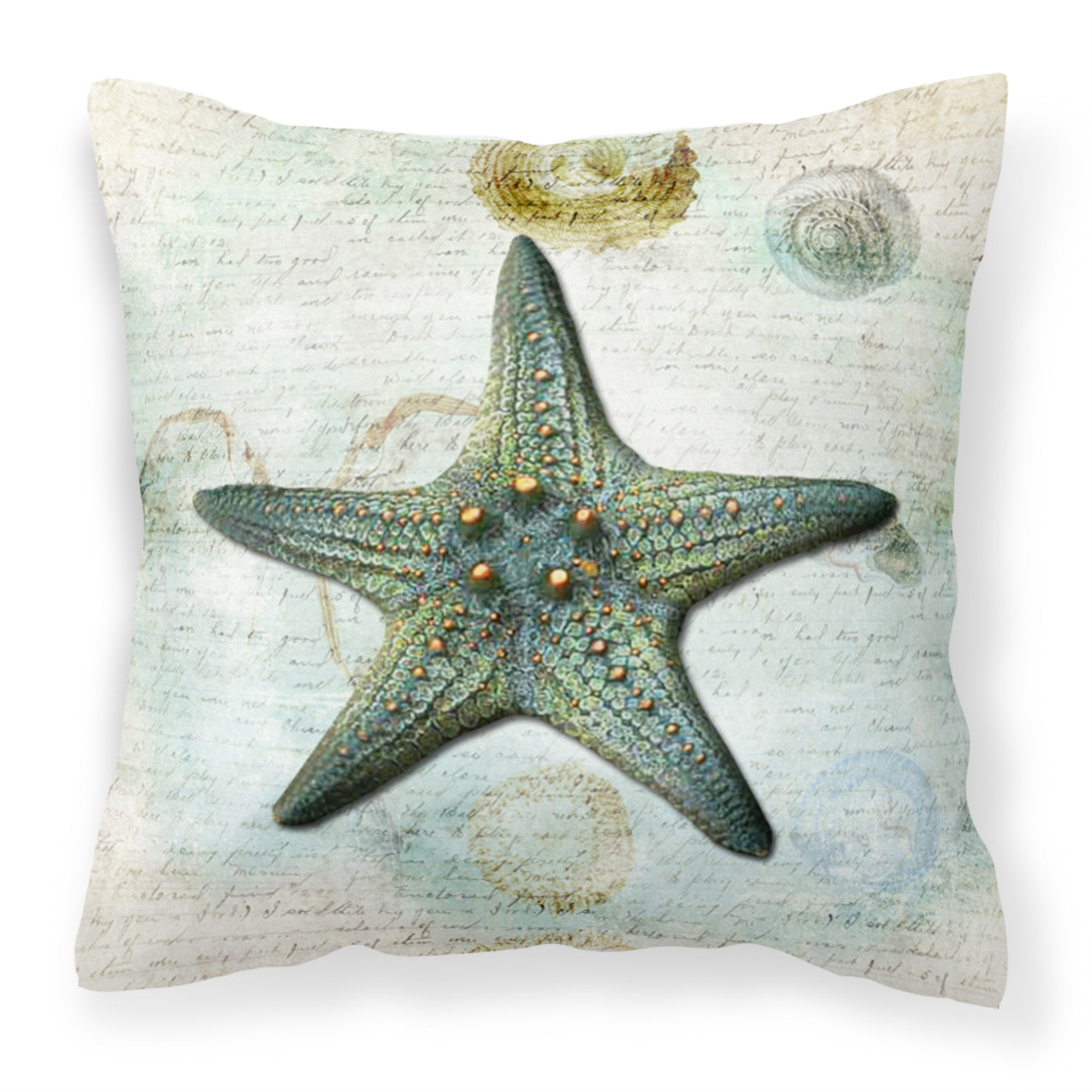 'Caroline'S Treasures Sb3034Pw1414 Starfish Canvas Fabric Decorative Pillow, Large, Multicolor'