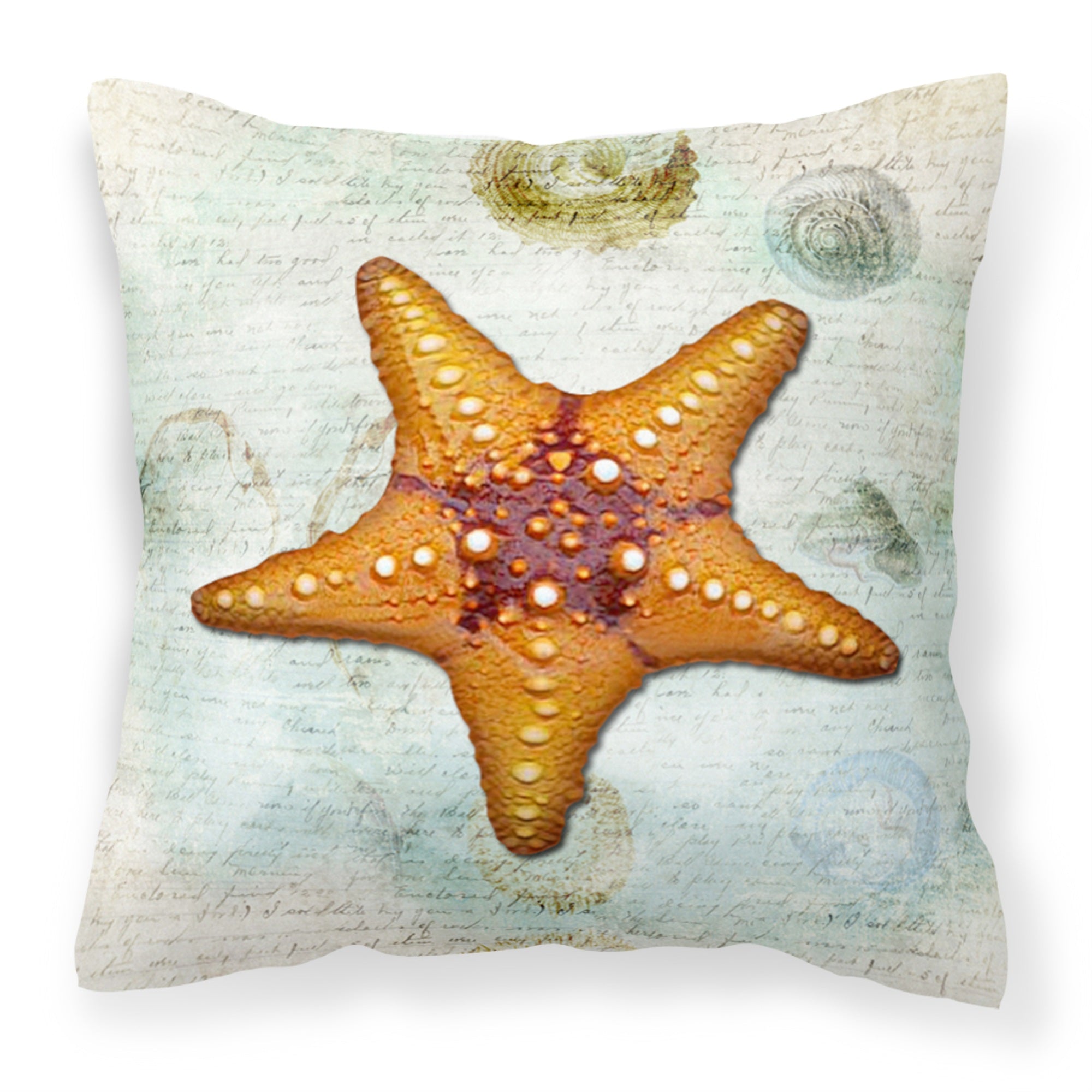 'Caroline'S Treasures Sb3035Pw1414 Starfish Canvas Fabric Decorative Pillow, Large, Multicolor'