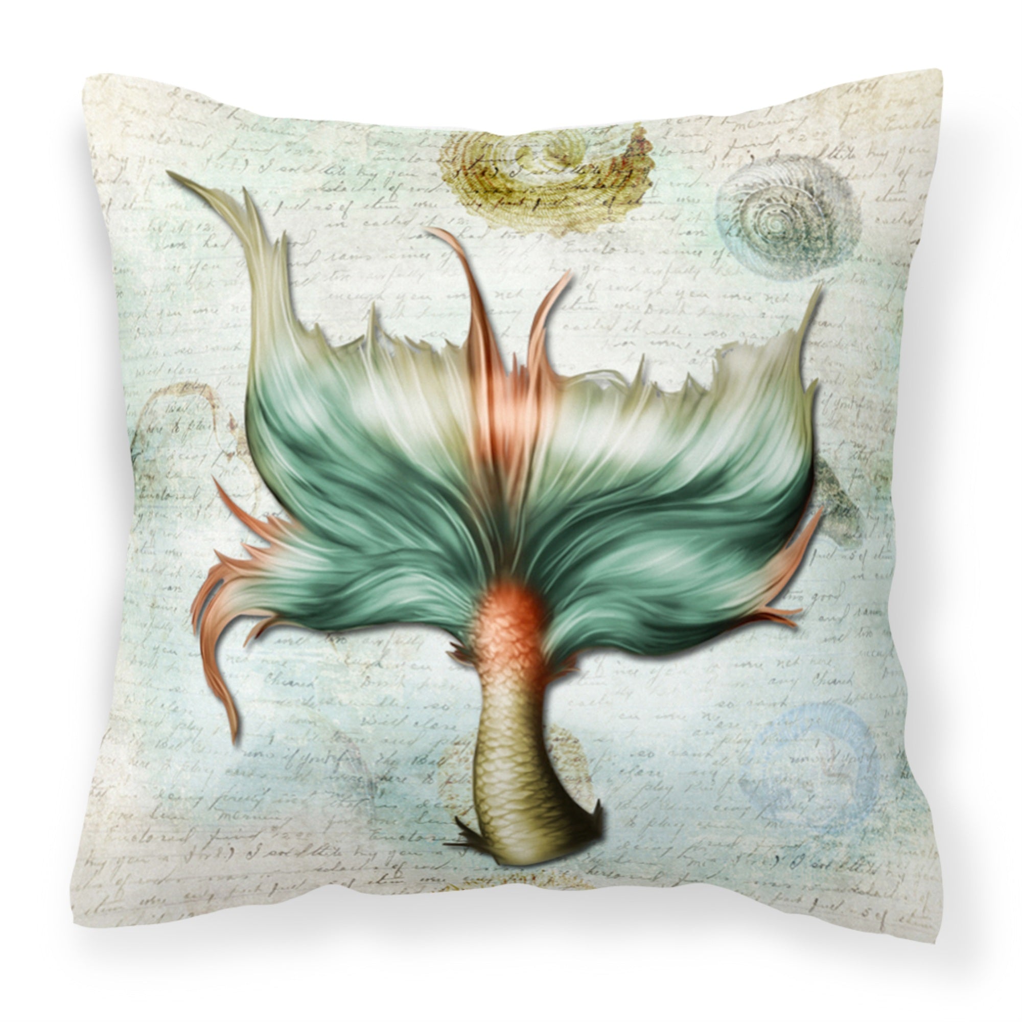 'Caroline'S Treasures Sb3039Pw1414 Mermaids And Mermen Mermaid Tail Decorative Pillow, Large, Multicolor'