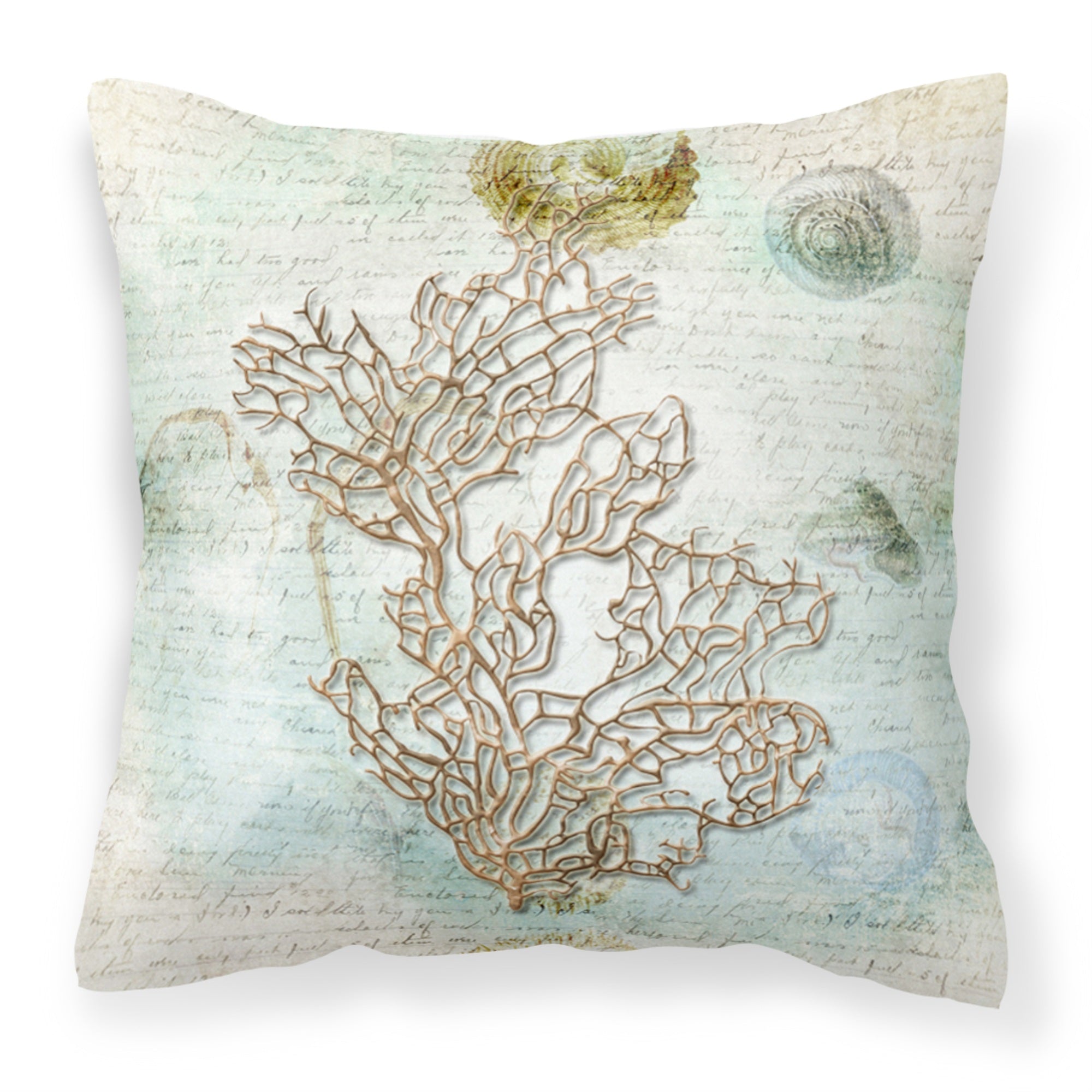 'Caroline'S Treasures Sb3040Pw1414 Coral Canvas Fabric Decorative Pillow, Large, Multicolor'