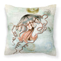 'Caroline'S Treasures Sb3044Pw1414 Jellyfish Canvas Fabric Decorative Pillow, Large, Multicolor'