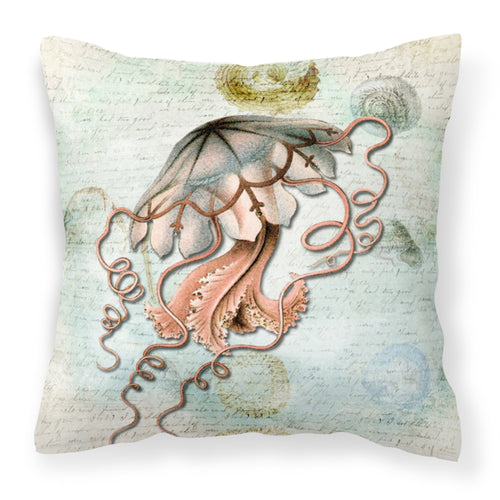 'Caroline'S Treasures Sb3044Pw1414 Jellyfish Canvas Fabric Decorative Pillow, Large, Multicolor'