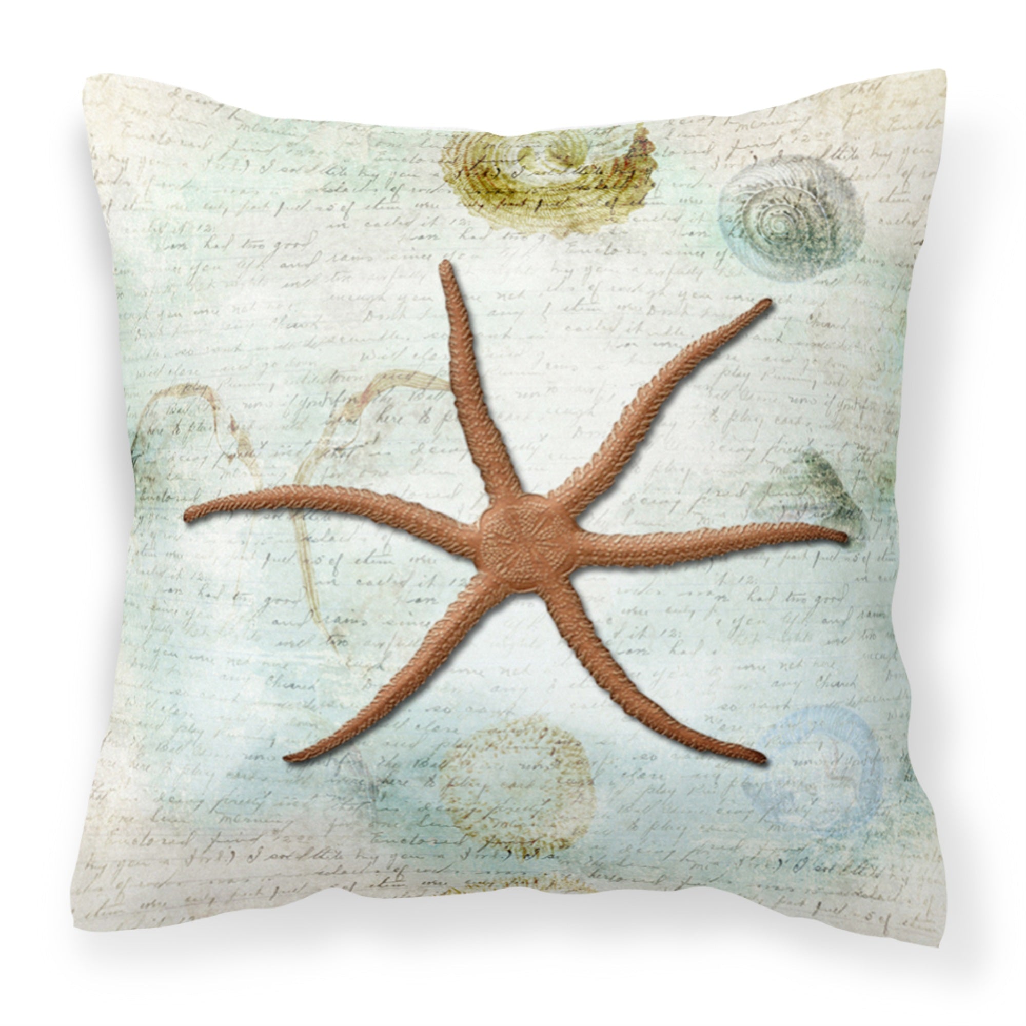 'Caroline'S Treasures Sb3048Pw1414 Starfish Canvas Fabric Decorative Pillow, Large, Multicolor'