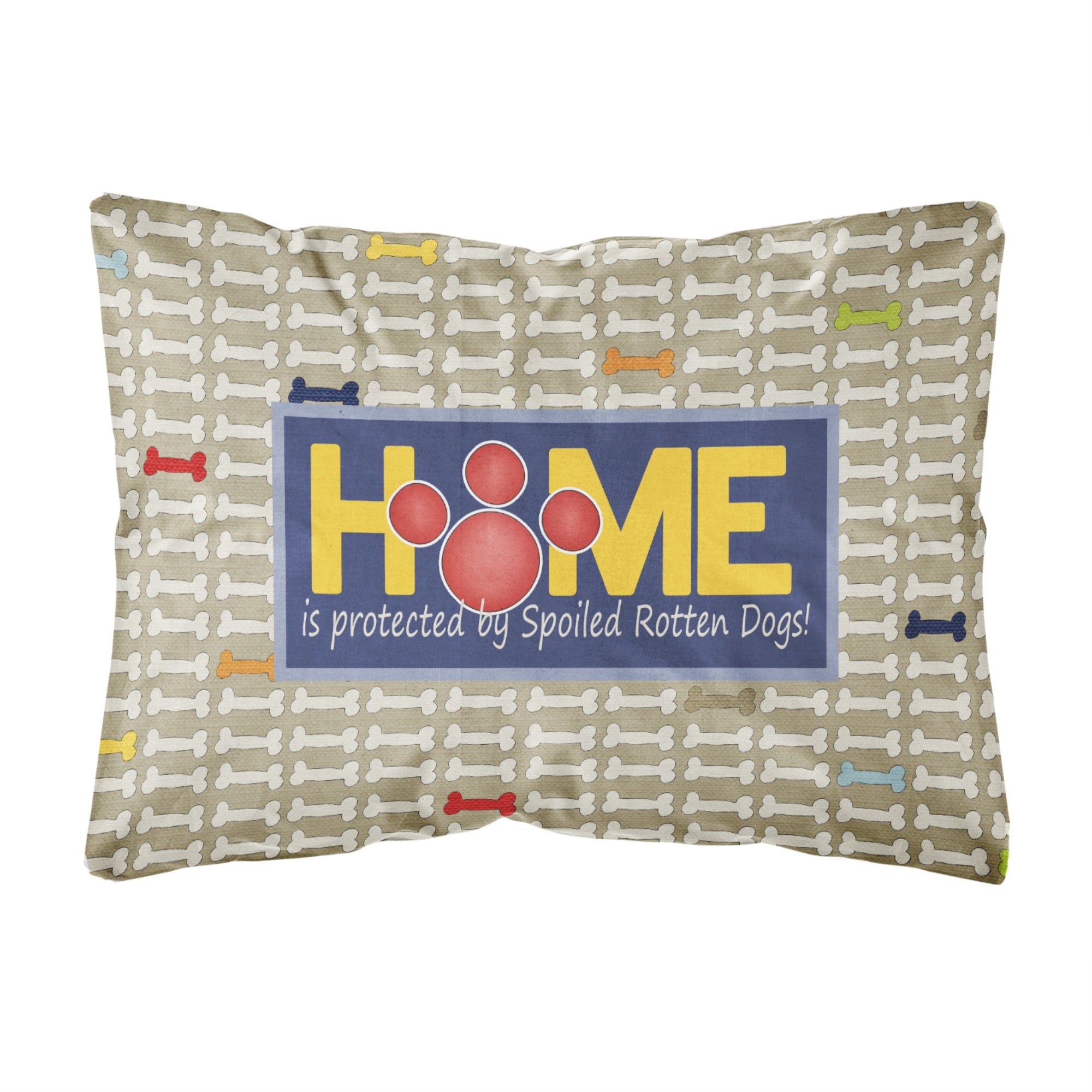 'Caroline'S Treasures Home Is Protected By Spoiled Rotten Dogs Fabric Decorative Pillow, Large, Multicolor'