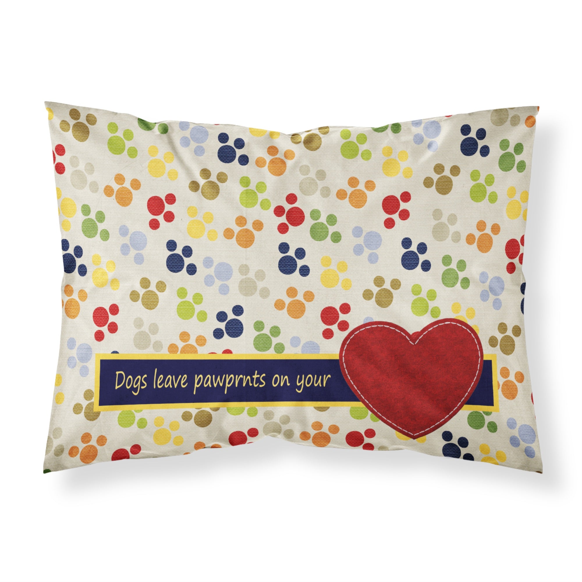 'Caroline'S Treasures Sb3054Pillowcase Dogs Leave Paw Prints On Your Heart Moisture Wicking Fabric Standard Pillowcase, Large,