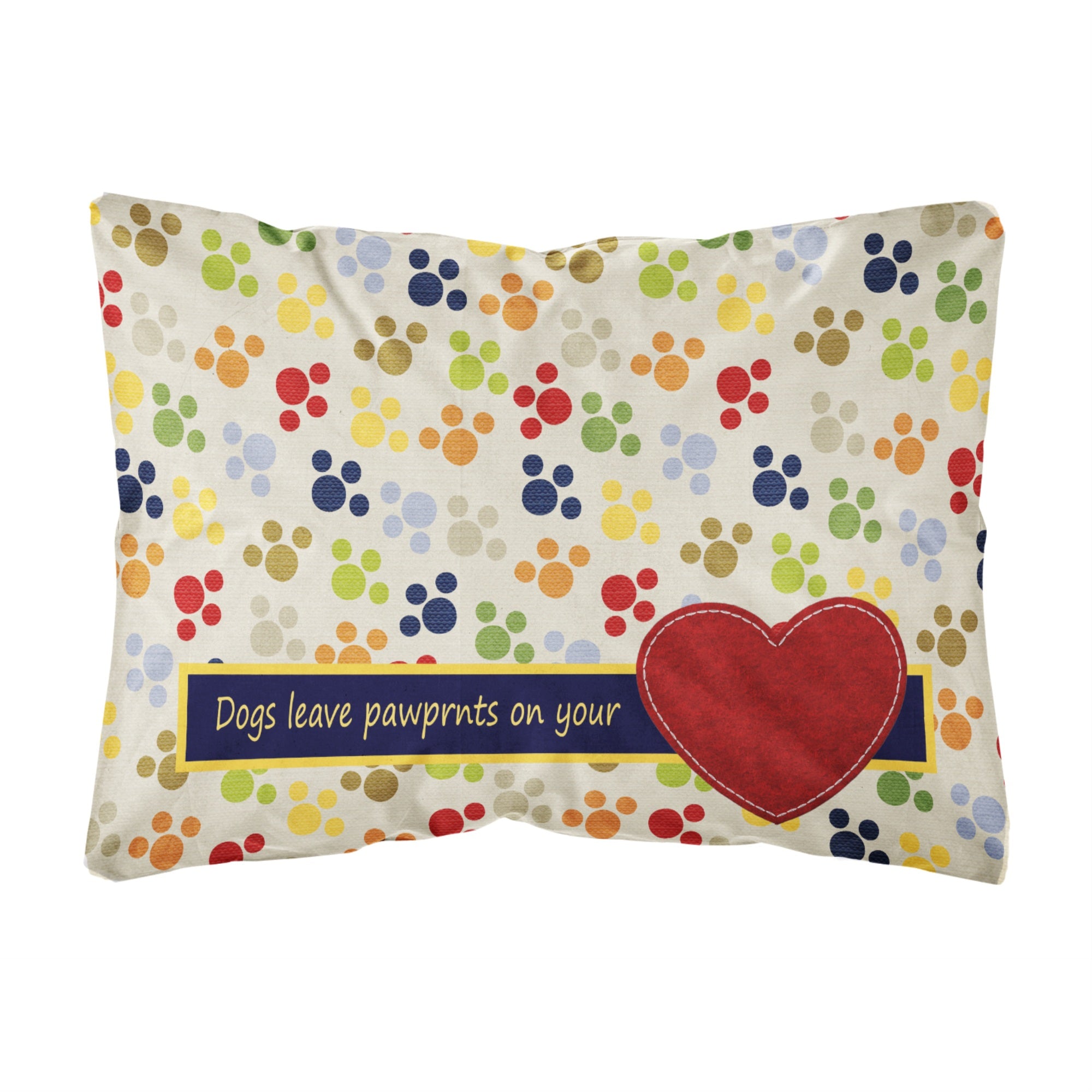 'Caroline'S Treasures Dogs Leave Paw Prints On Your Heart Canvas Fabric Decorative Pillow, Large, Multicolor'