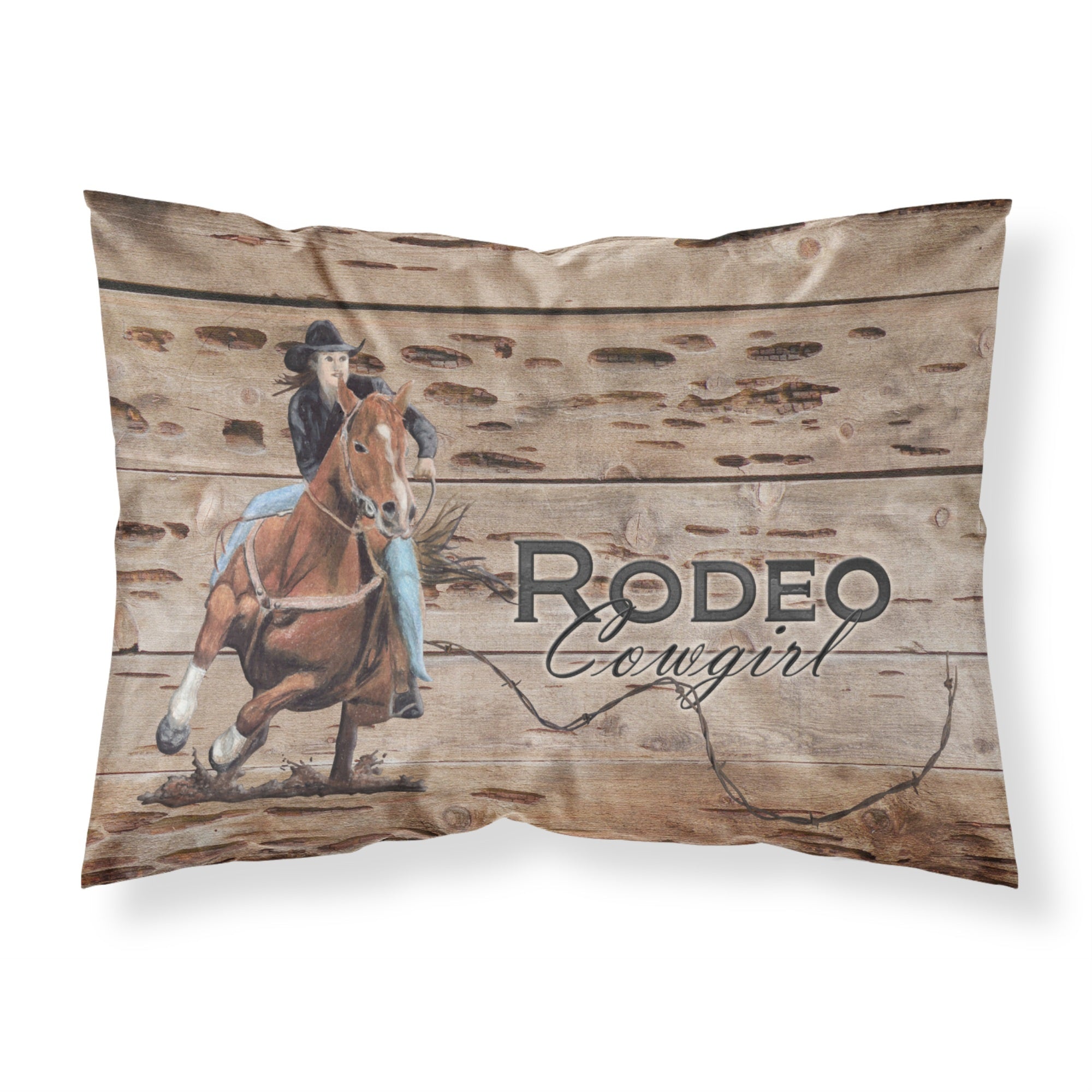 'Caroline'S Treasures Sb3055Pillowcase Rodeo Cowgirl Barrel Racer Moisture Wicking Fabric Standard Pillowcase, Large, Multicolo