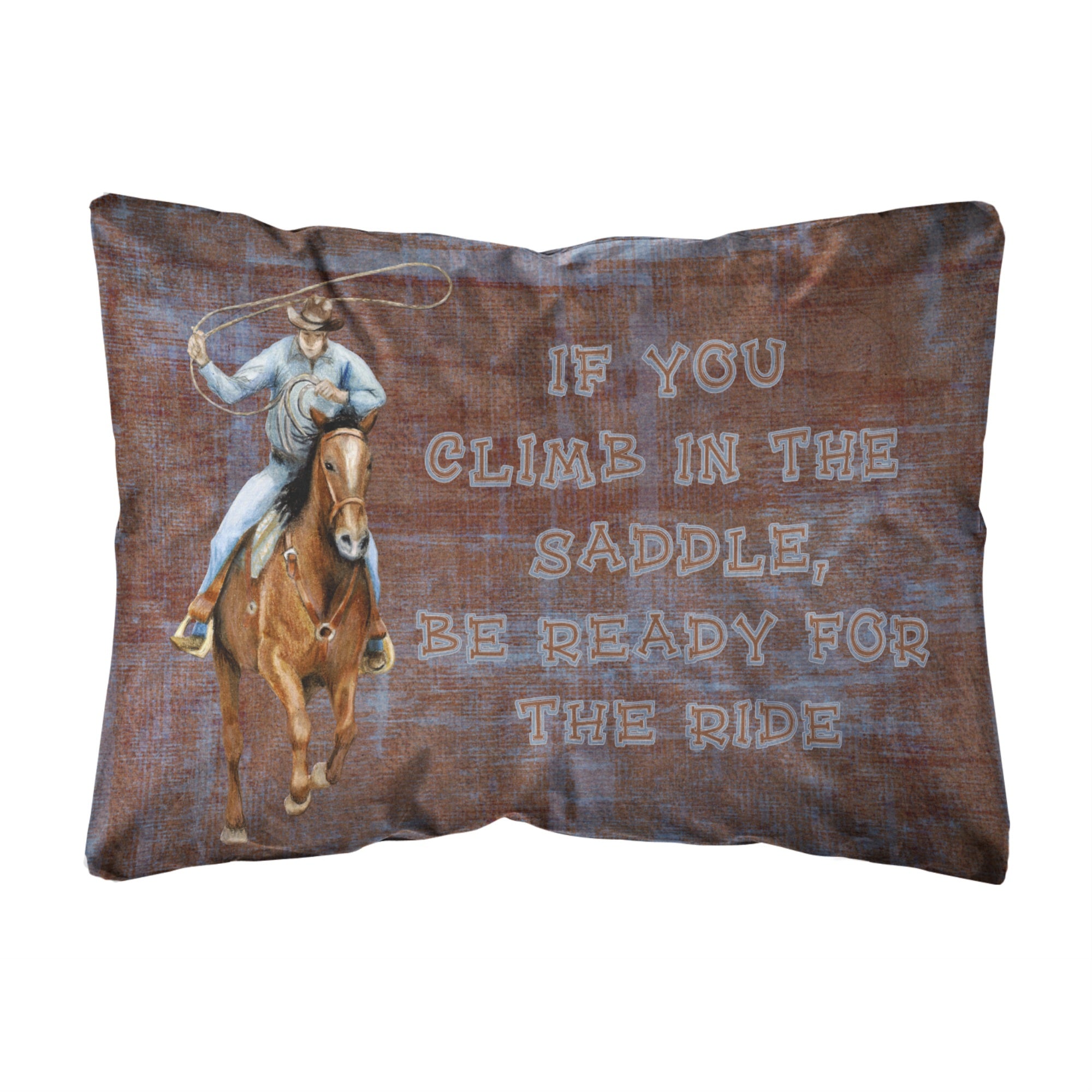 'Caroline'S Treasures Roper Horse If You Climb In The Saddle Fabric Decorative Pillow, Large, Multicolor'
