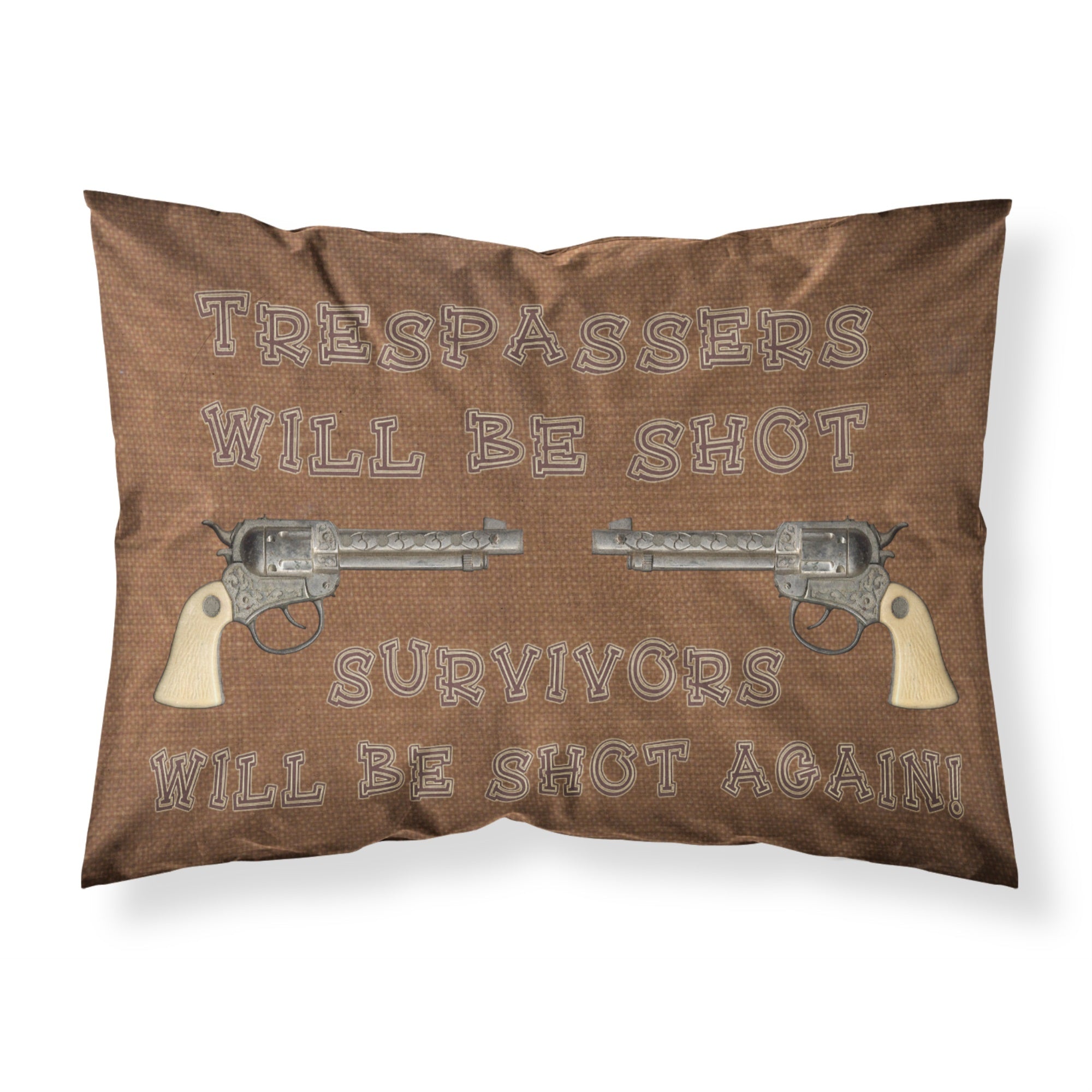 'Caroline'S Treasures Sb3063Pillowcase Trespassers Will Be Shot Moisture Wicking Fabric Standard Pillowcase, Large, Multicolor'