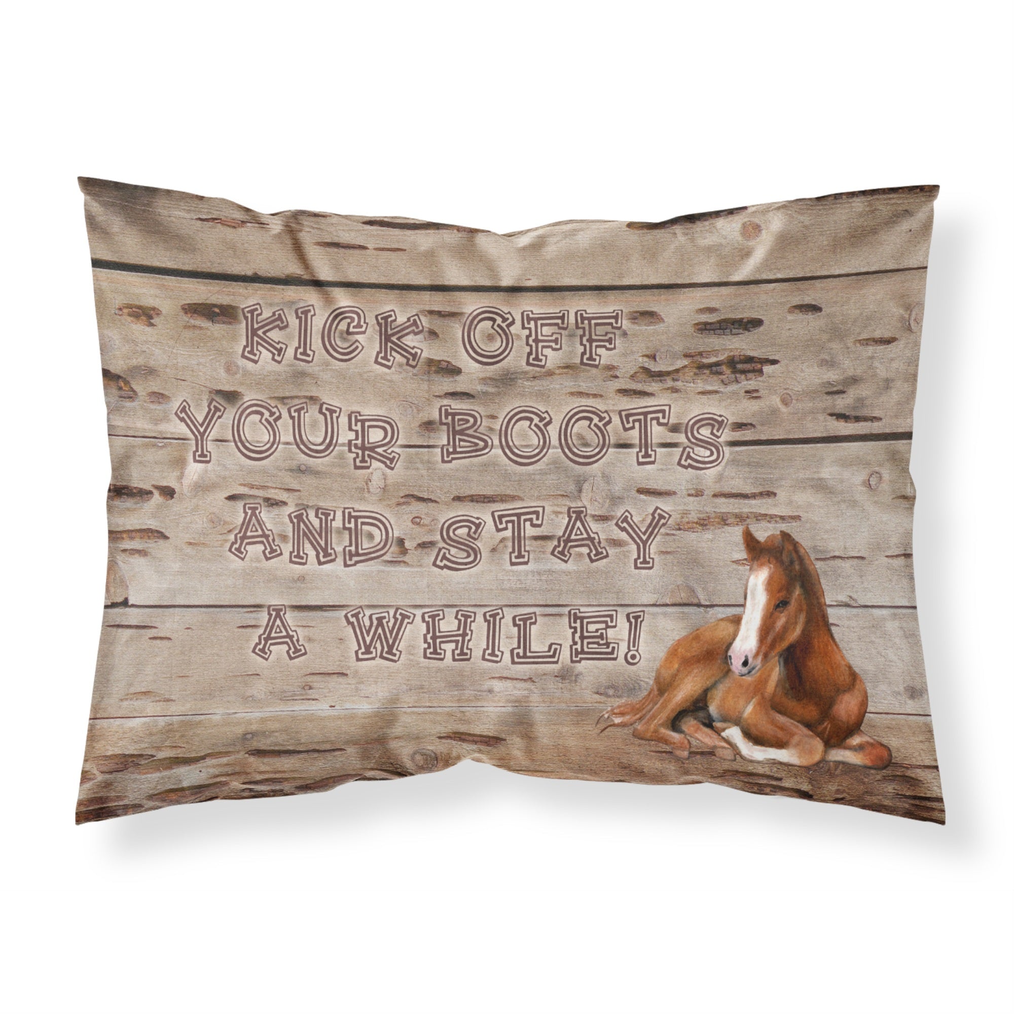 'Caroline'S Treasures Sb3064Pillowcase Kick Off Your Boots And Stay A While Moisture Wicking Fabric Standard Pillowcase, Large,