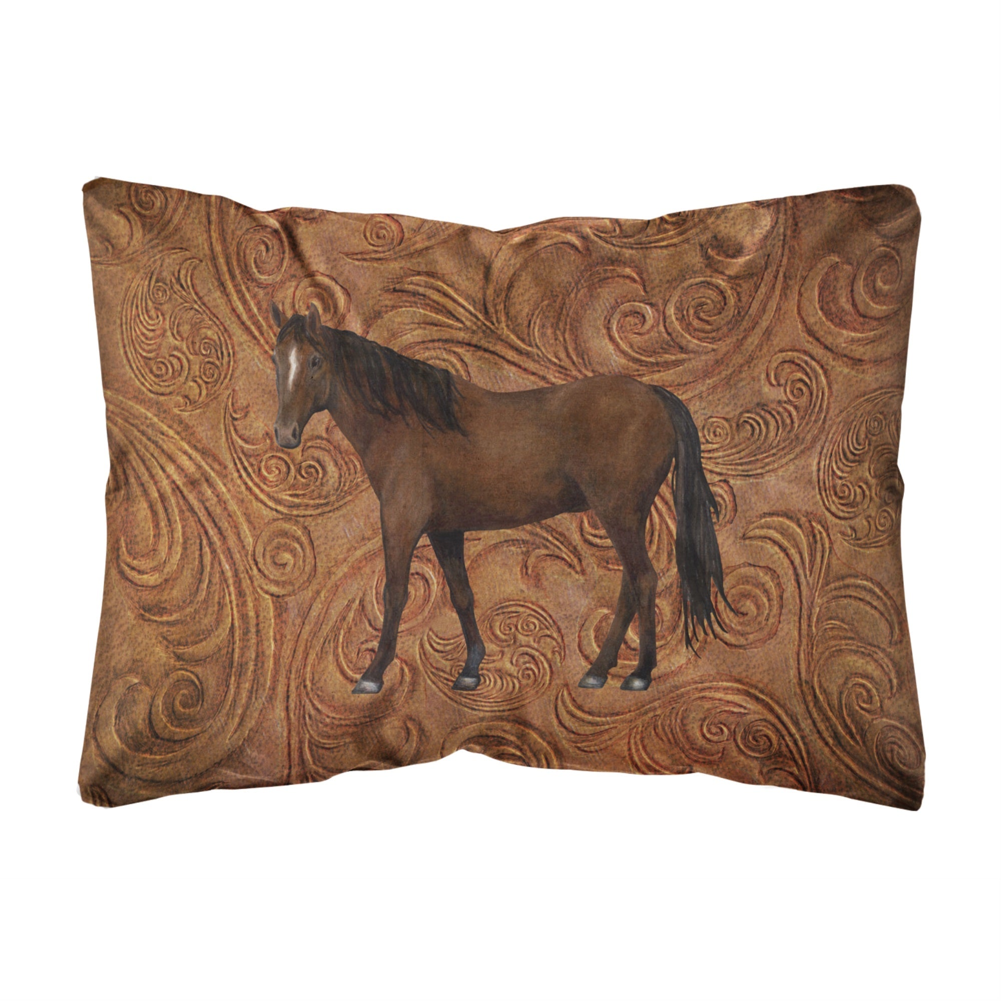 'Caroline'S Treasures Sb3066Pw1216 Horse Canvas Fabric Decorative Pillow, Large, Multicolor'