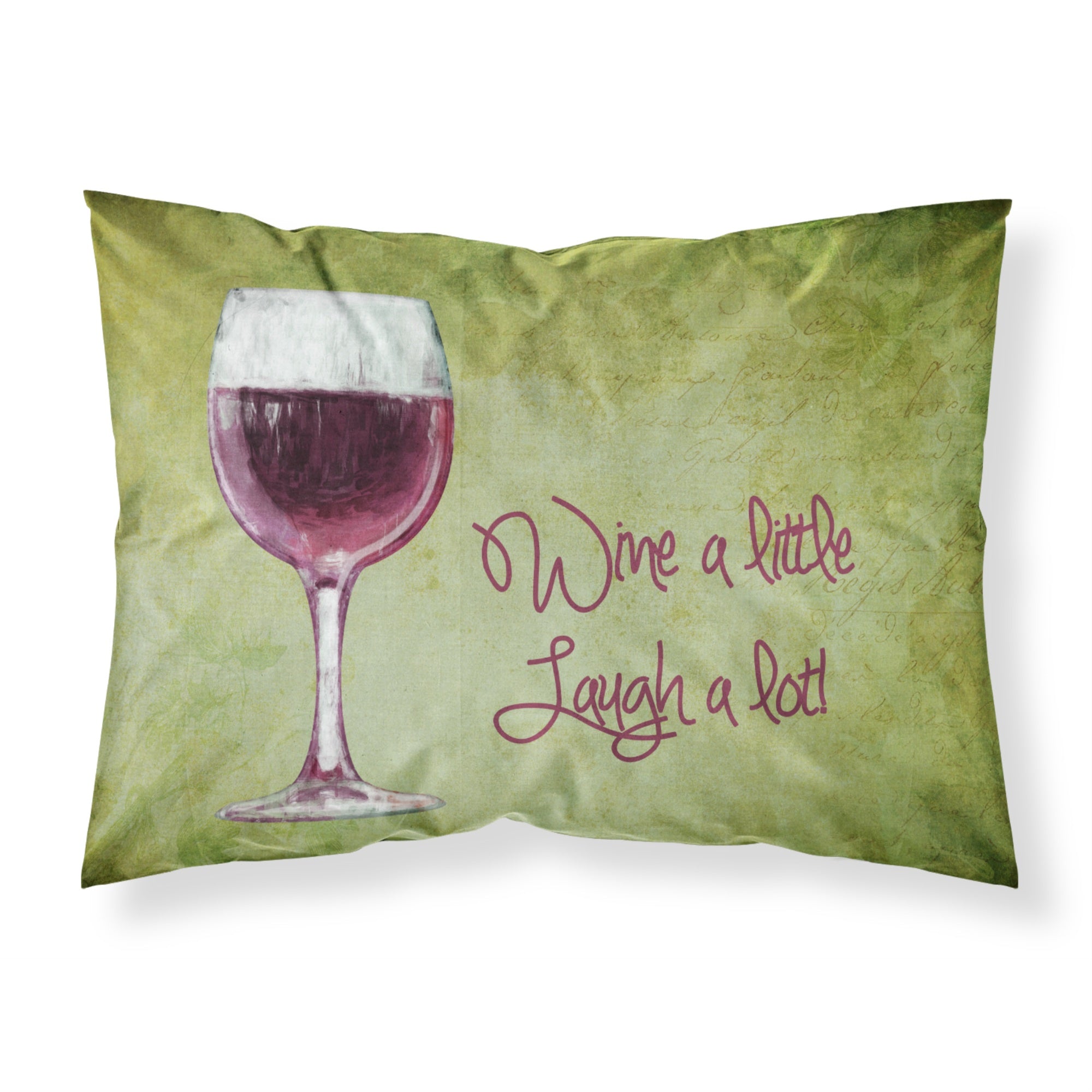 'Caroline'S Treasures Sb3067Pillowcase Wine A Little Laugh A Lot Moisture Wicking Fabric Standard Pillowcase, Large, Multicolor