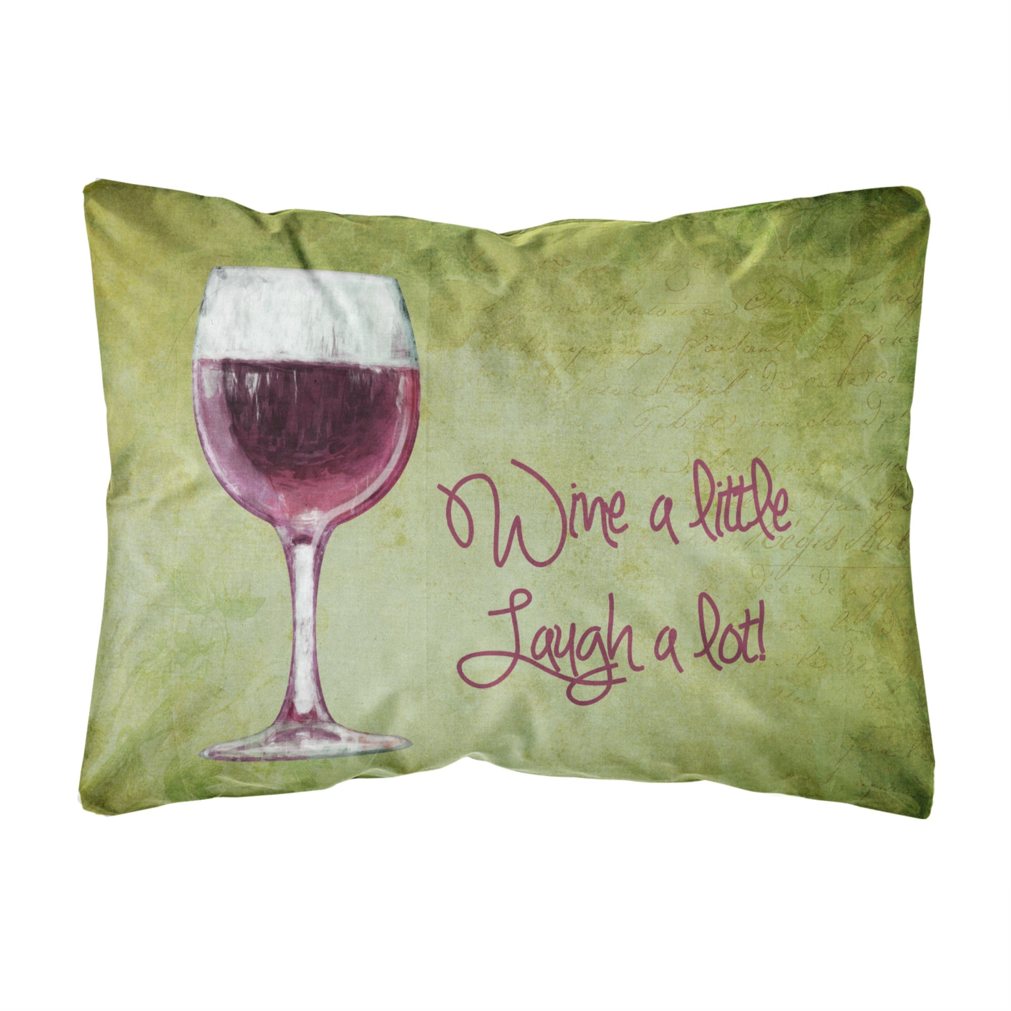 'Caroline'S Treasures Sb3067Pw1216 Wine A Little Laugh A Lot Canvas Fabric Decorative Pillow, Large, Multicolor'