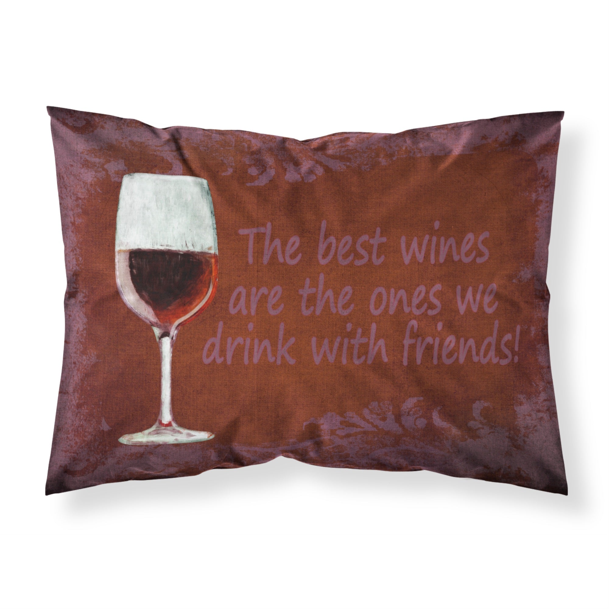 'Caroline'S Treasures Sb3068Pillowcase The Best Wines Are The Ones We Drink With Friends Moisture Wicking Fabric Standard Pillo