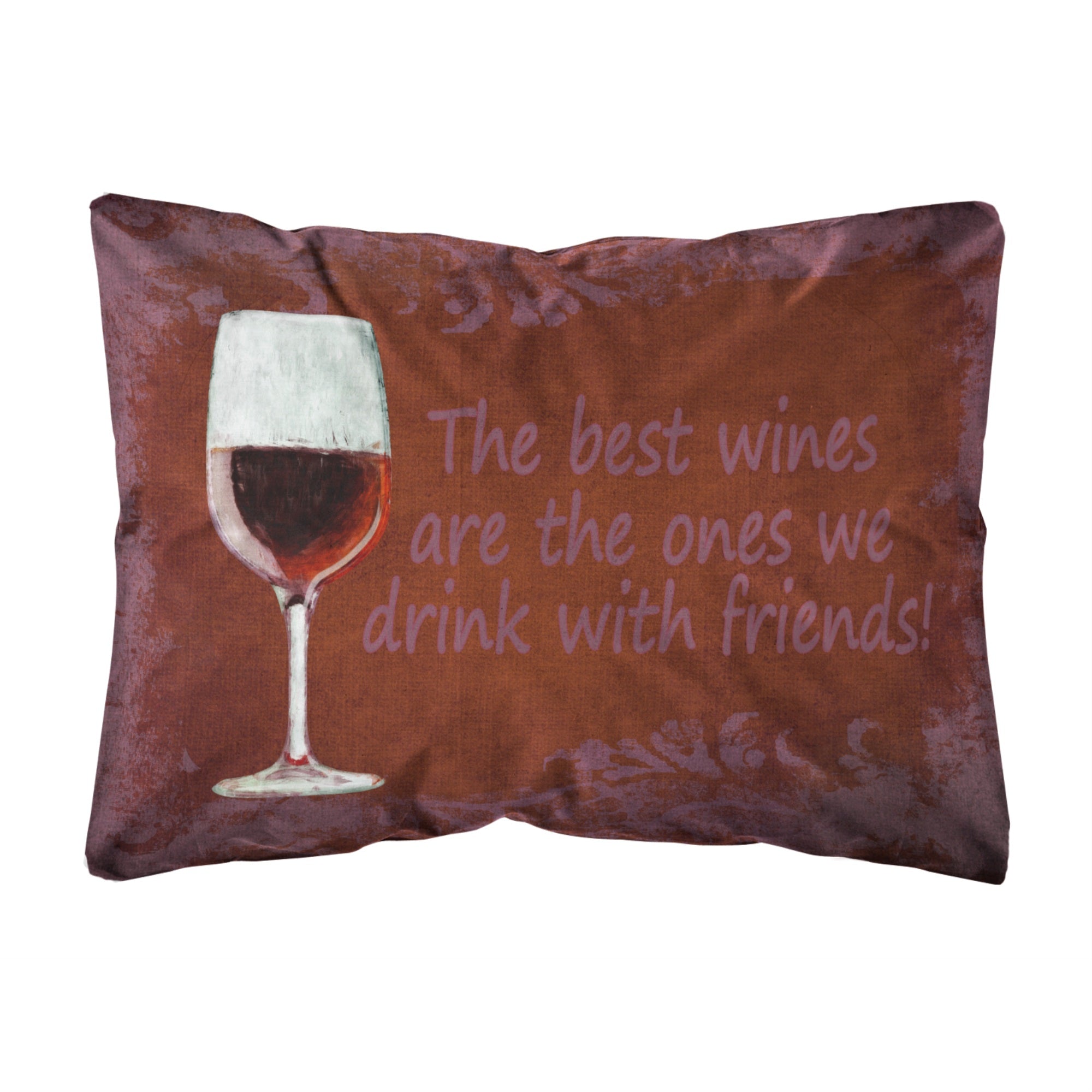 'Caroline'S Treasures The Best Wines Are The Ones We Drink With Friends Decorative Pillow, Large, Multicolor'