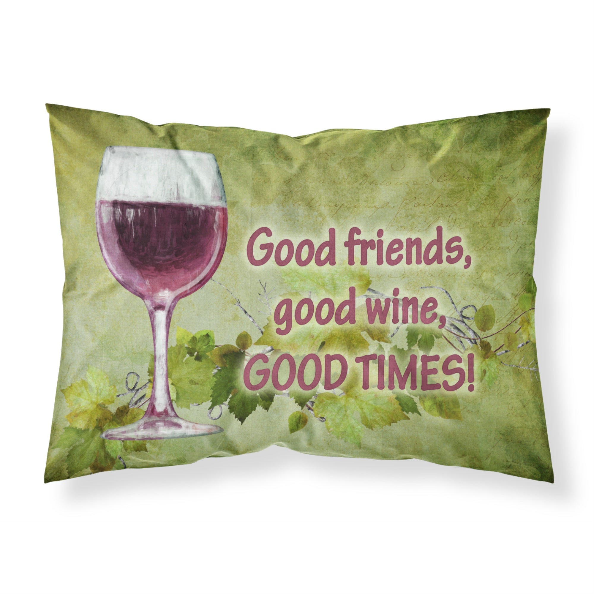 'Caroline'S Treasures Sb3070Pillowcase Good Friends, Good Wine, Good Times Moisture Wicking Fabric Standard Pillowcase, Large,