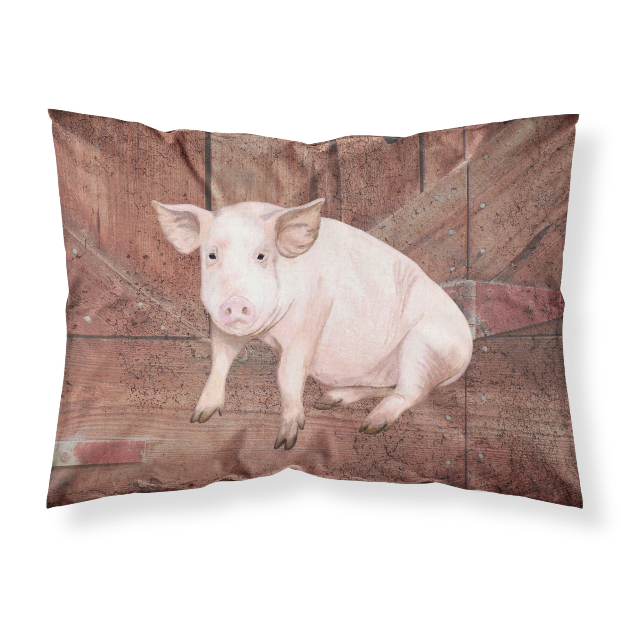 'Caroline'S Treasures Sb3072Pillowcase Pig At The Barn Door Moisture Wicking Fabric Standard Pillowcase, Large, Multicolor'