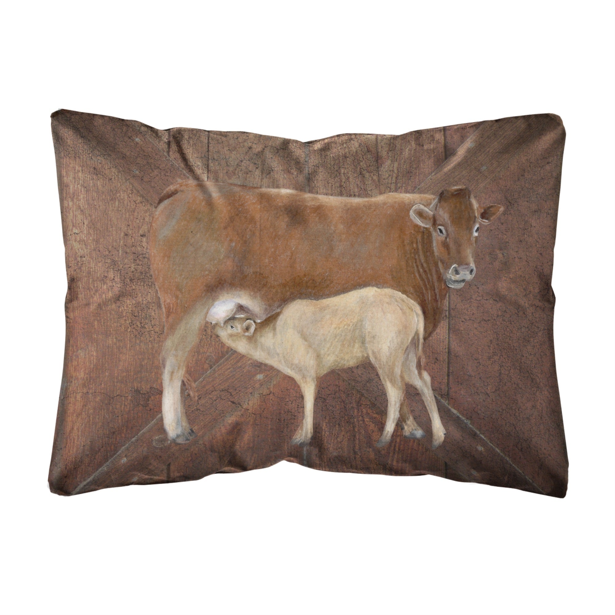 'Caroline'S Treasures Sb3074Pw1216 Cow Momma & Baby Canvas Fabric Decorative Pillow, Large, Multicolor'