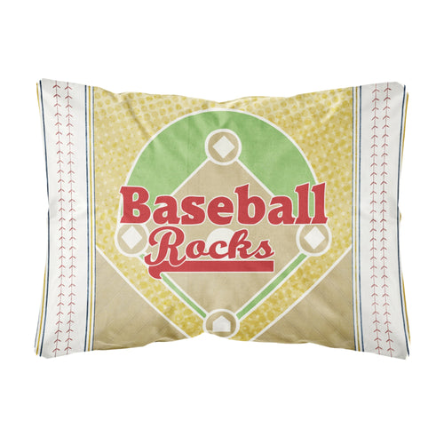 'Caroline'S Treasures Sb3077Pw1216 Baseball Rules Canvas Fabric Decorative Pillow, Large, Multicolor'