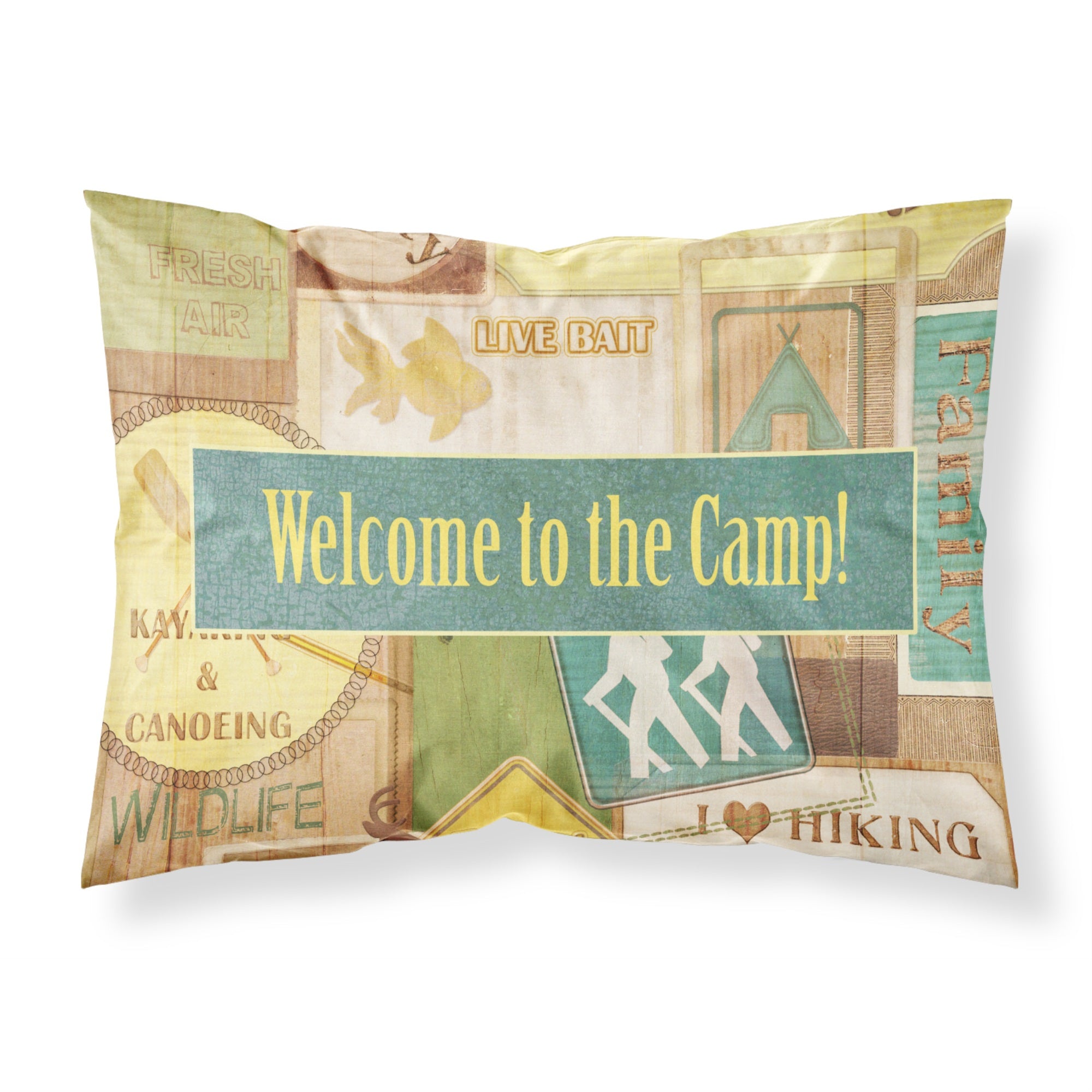'Caroline'S Treasures Sb3080Pillowcase Welcome To The Camp Moisture Wicking Fabric Standard Pillowcase, Large, Multicolor'