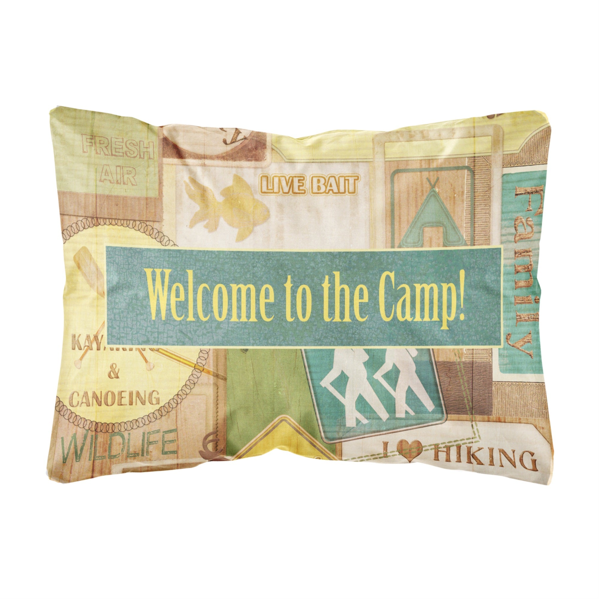 'Caroline'S Treasures Sb3080Pw1216 Welcome To The Camp Canvas Fabric Decorative Pillow, Large, Multicolor'