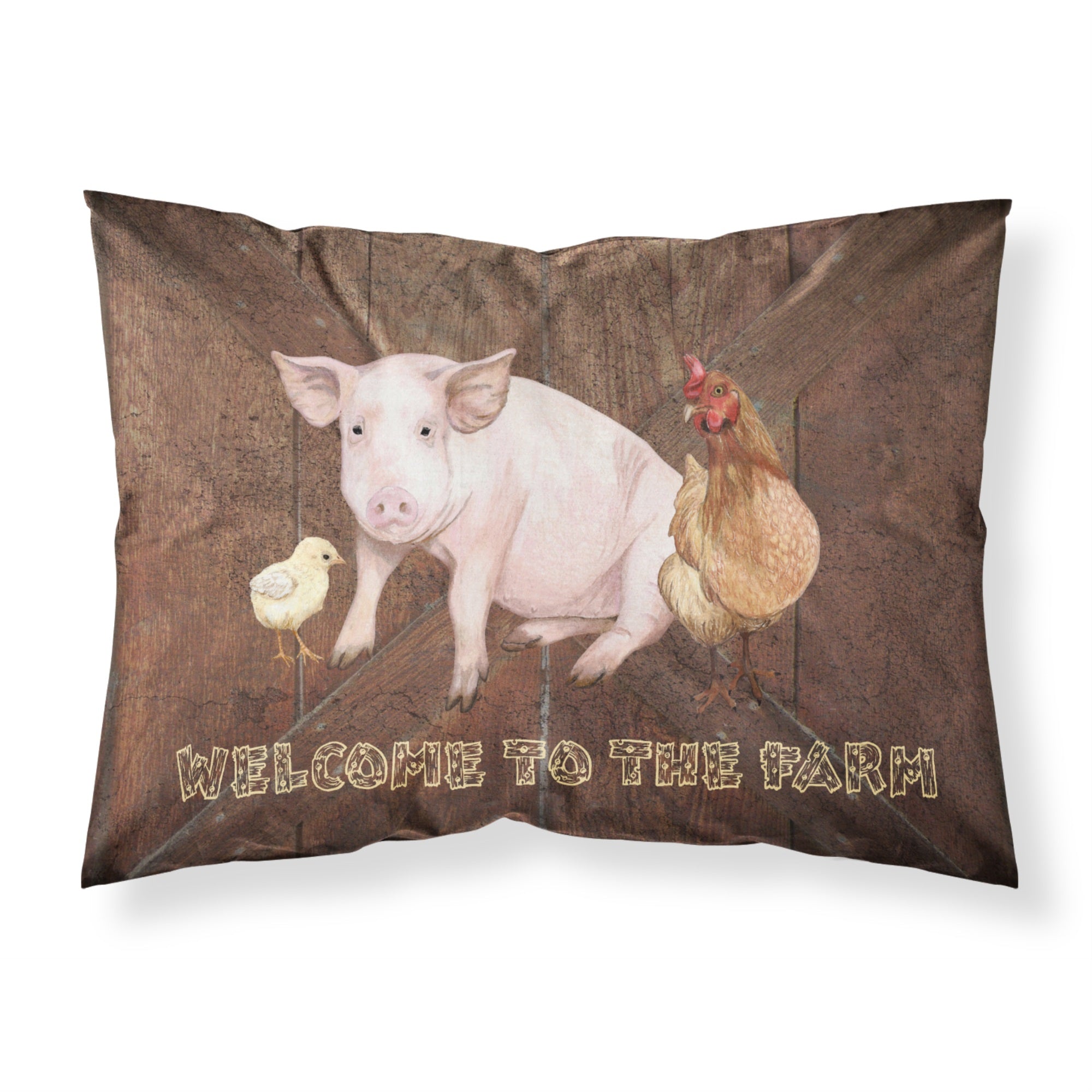 'Caroline'S Treasures Sb3083Pillowcase Welcome To The Farm With The Pig And Chicken Moisture Wicking Fabric Standard Pillowcase
