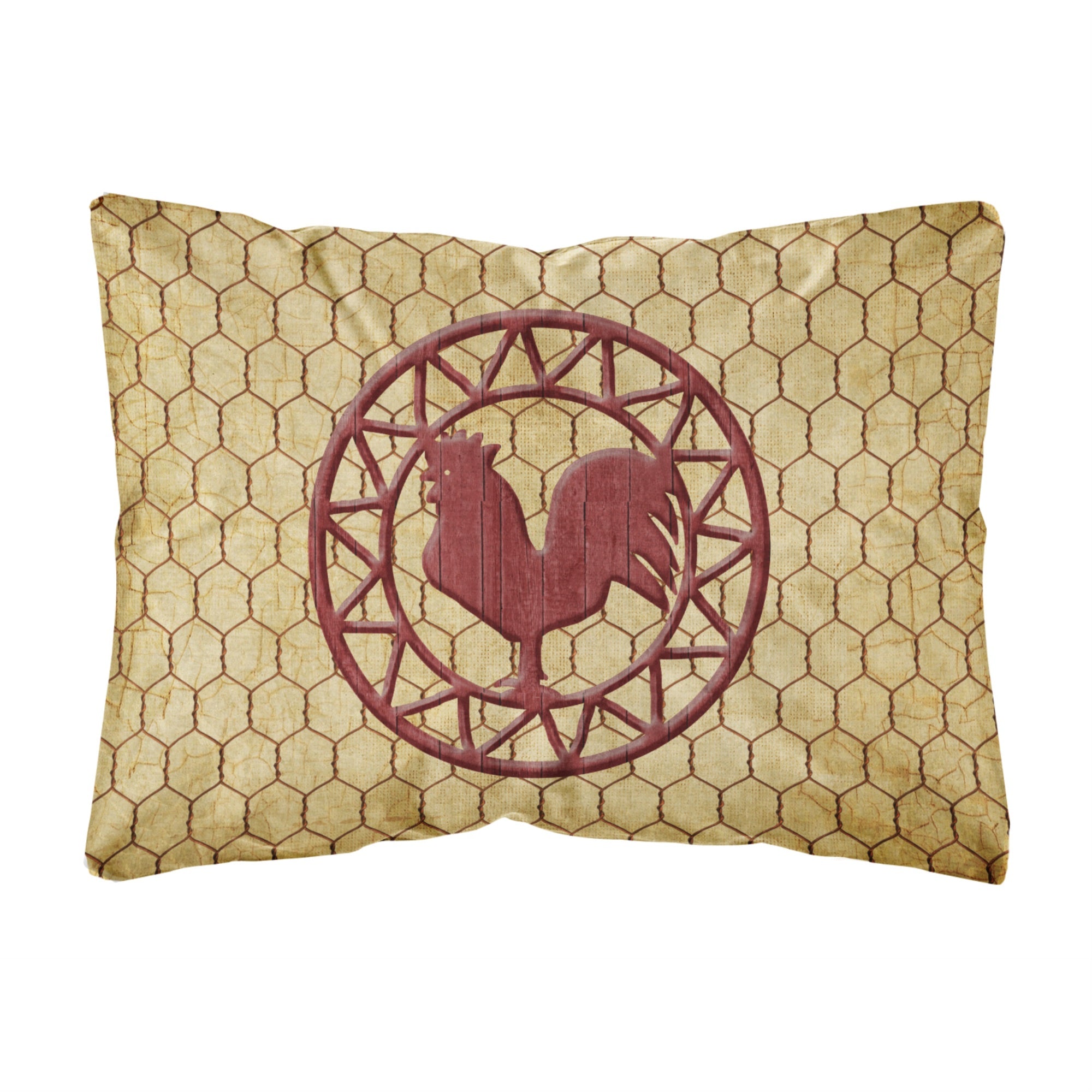 'Caroline'S Treasures Sb3085Pw1216 Rooster Chicken Coop Canvas Fabric Decorative Pillow, Large, Multicolor'