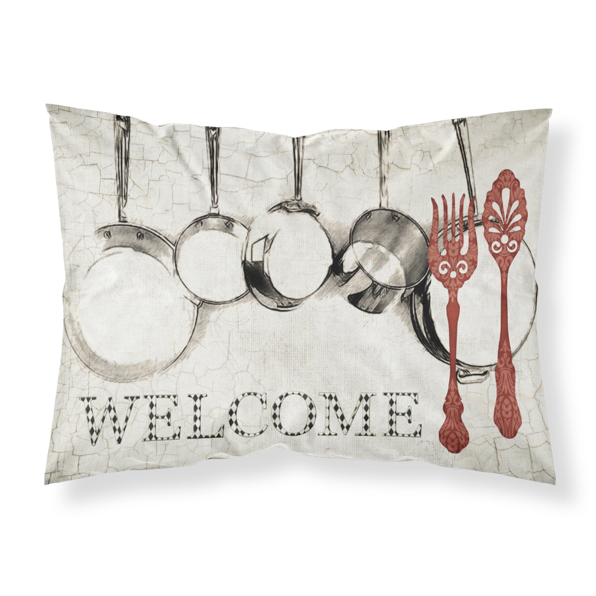 'Caroline'S Treasures Sb3087Pillowcase Pots And Pans Welcome Moisture Wicking Fabric Standard Pillowcase, Large, Multicolor'